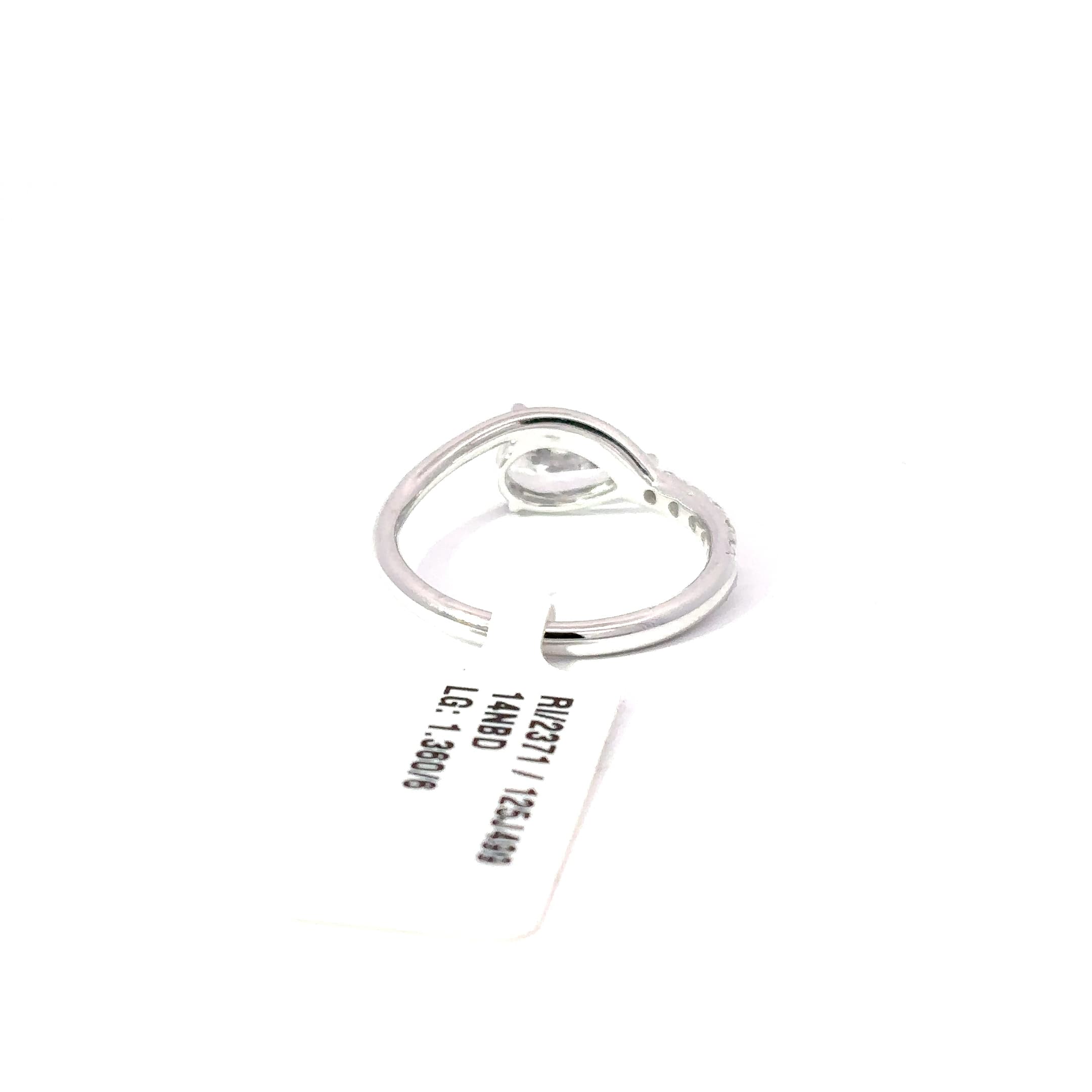 Pear-Cut Diamond Engagement Ring in White Gold 4