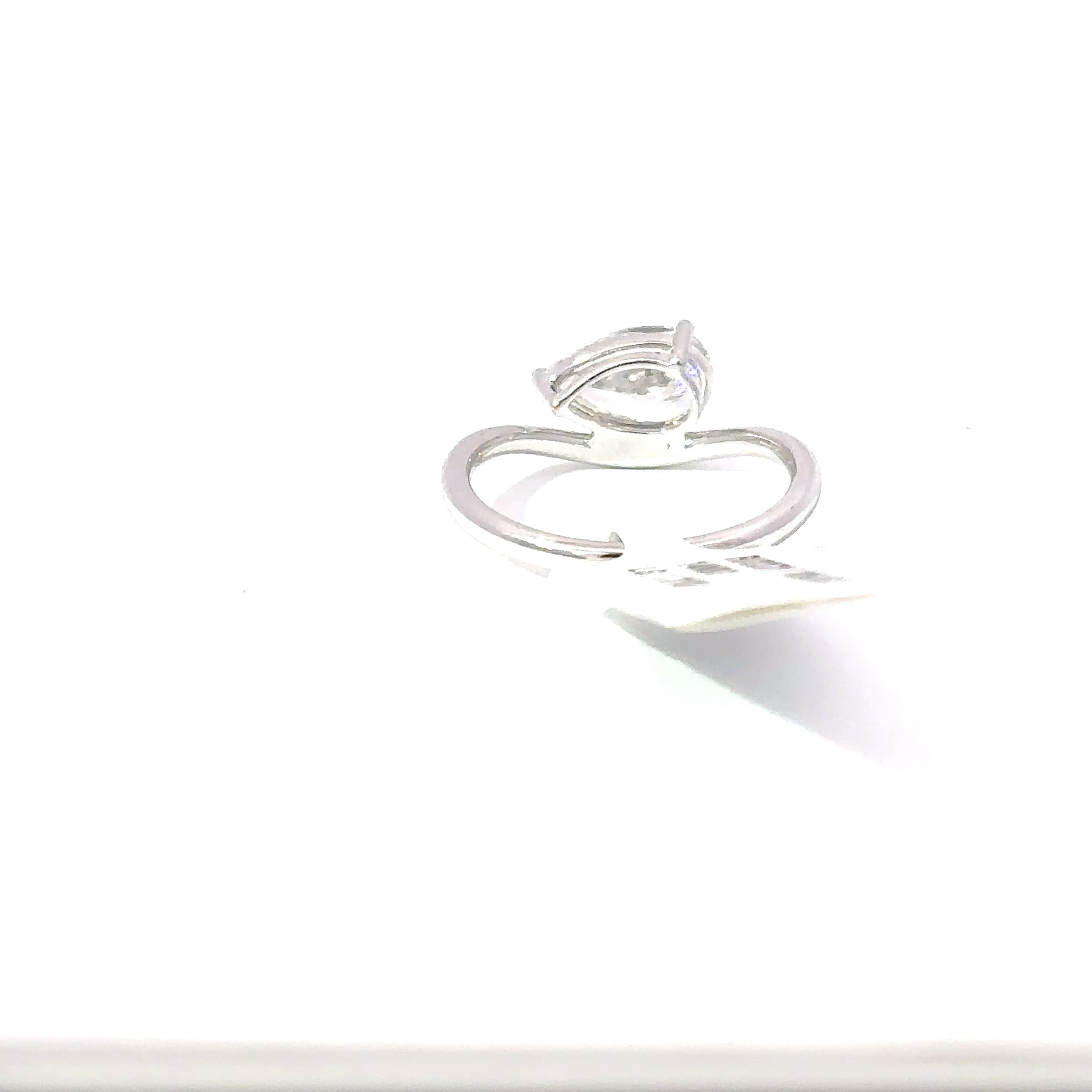 White Gold Solitaire Ring with Pear Cut Diamond 4
