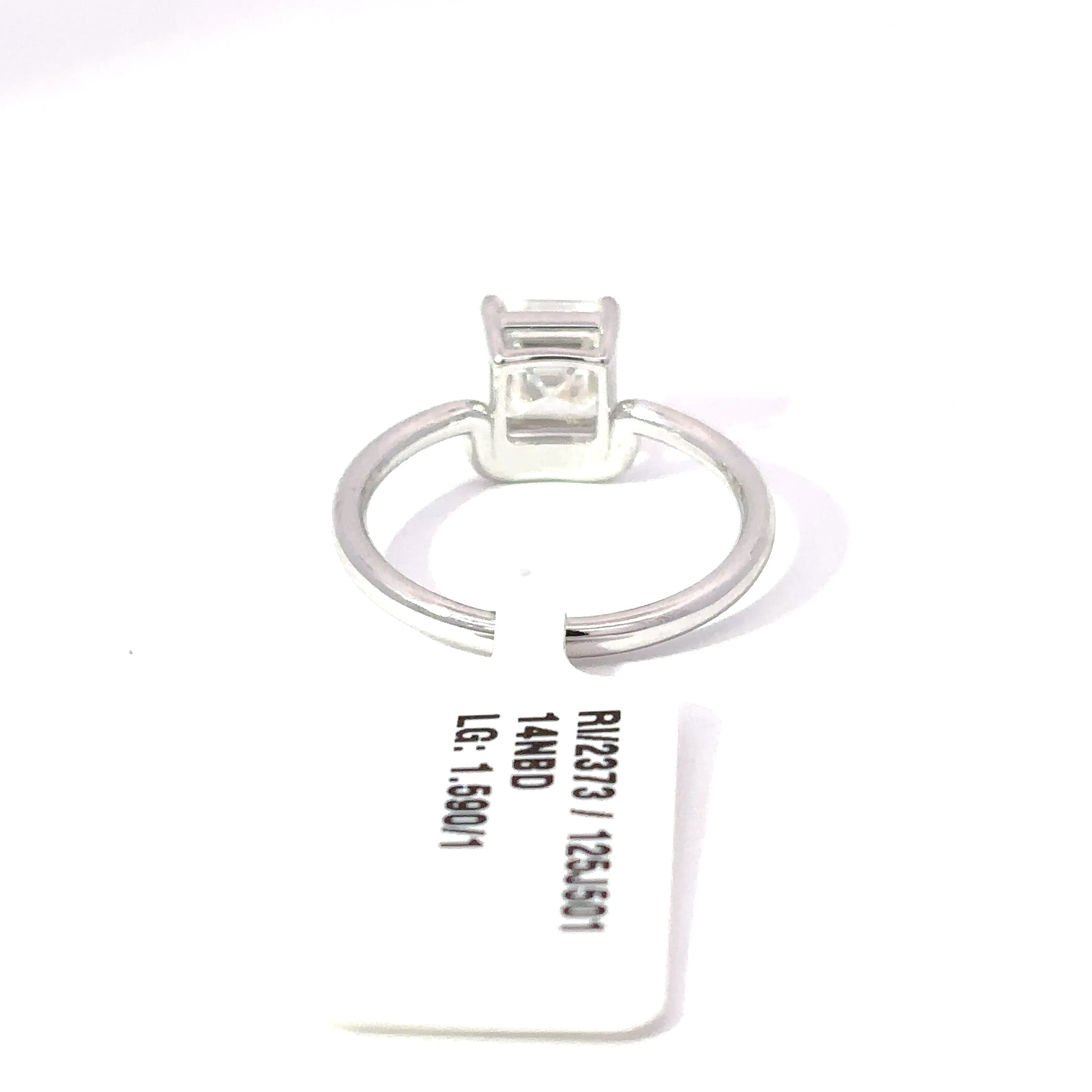White Gold Solitaire Ring with Asscher Cut Diamond 4