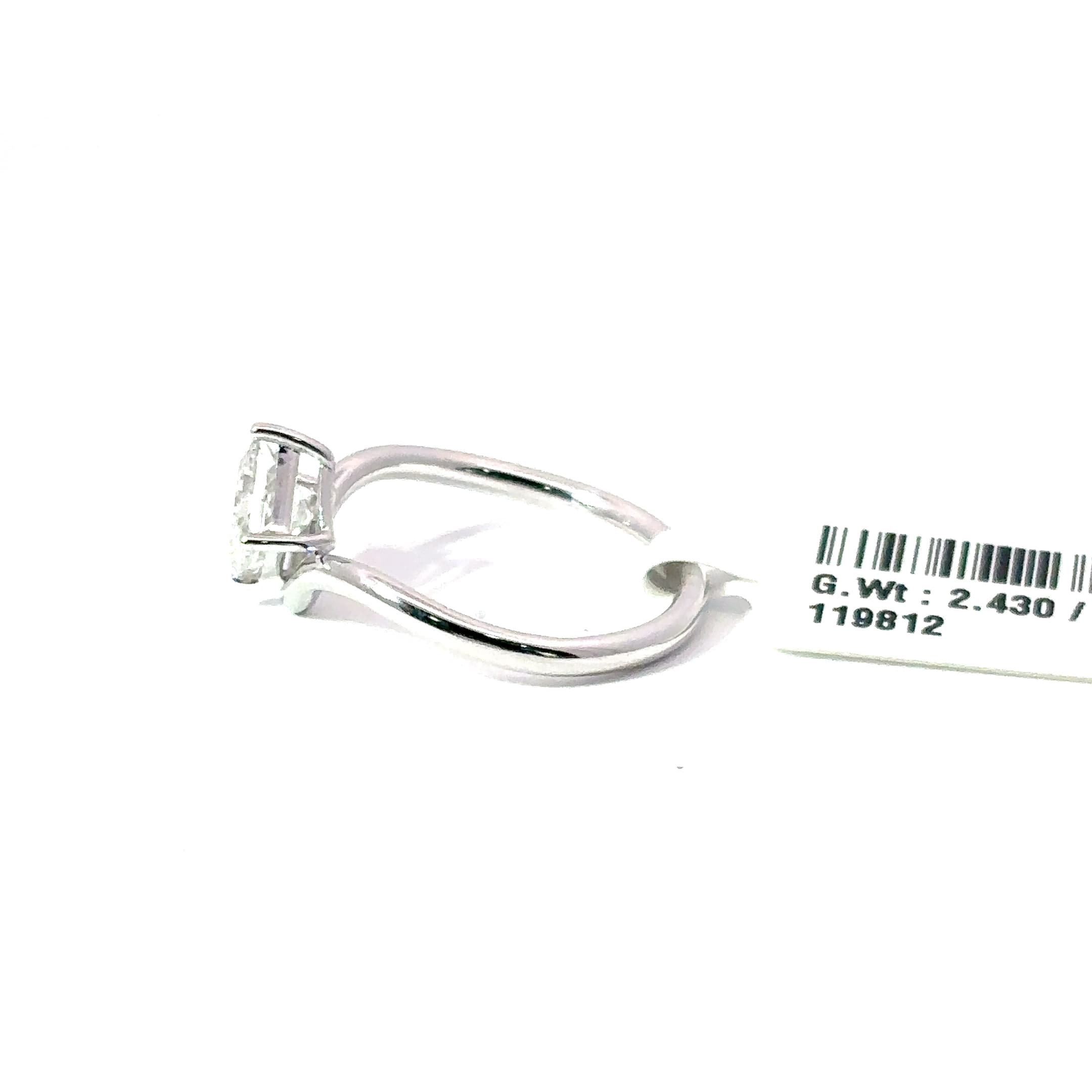 White Gold Silver Solitaire Ring with Princess Cut Diamond 3