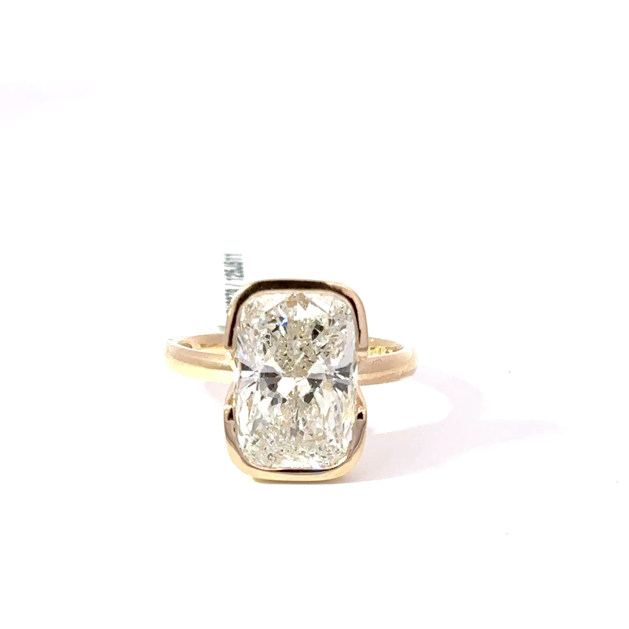 Cushion Cut Diamond Solitaire Ring in Yellow Gold 2