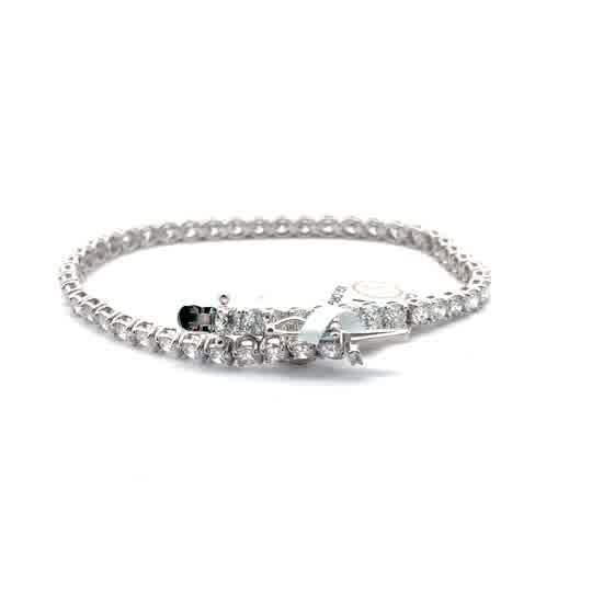 White Gold over Silver Diamond Tennis Bracelet