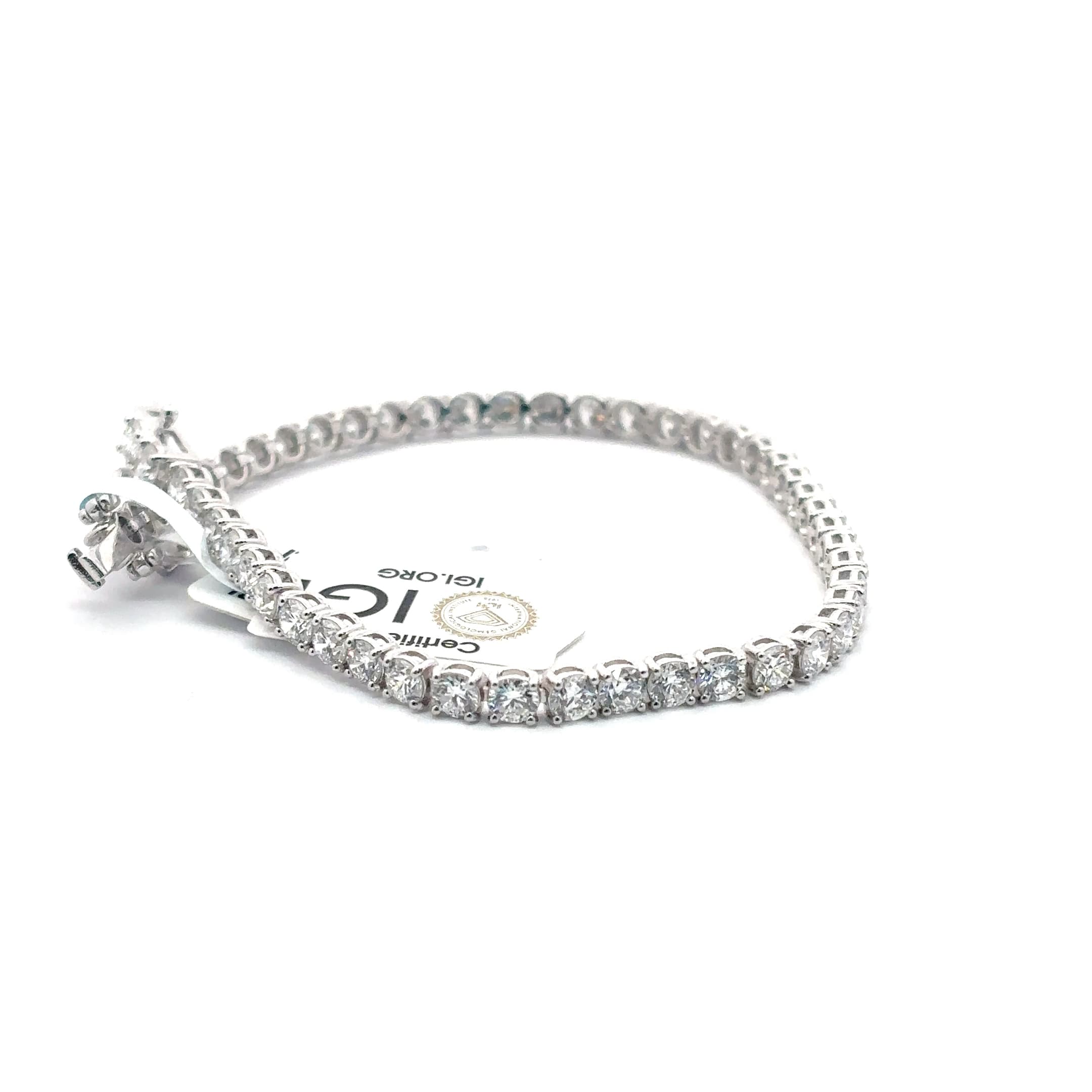 White Gold over Silver Diamond Tennis Bracelet 3