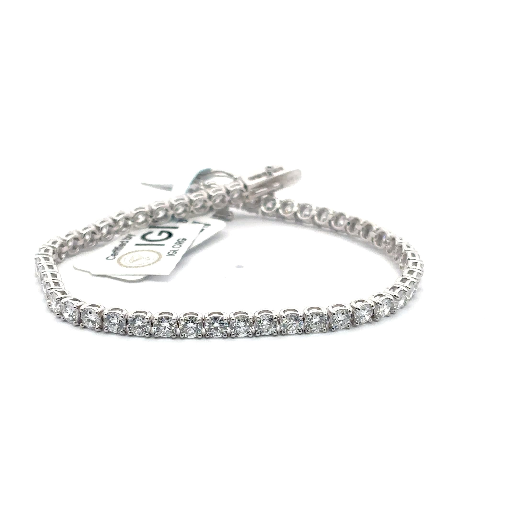 White Gold over Silver Diamond Tennis Bracelet 4