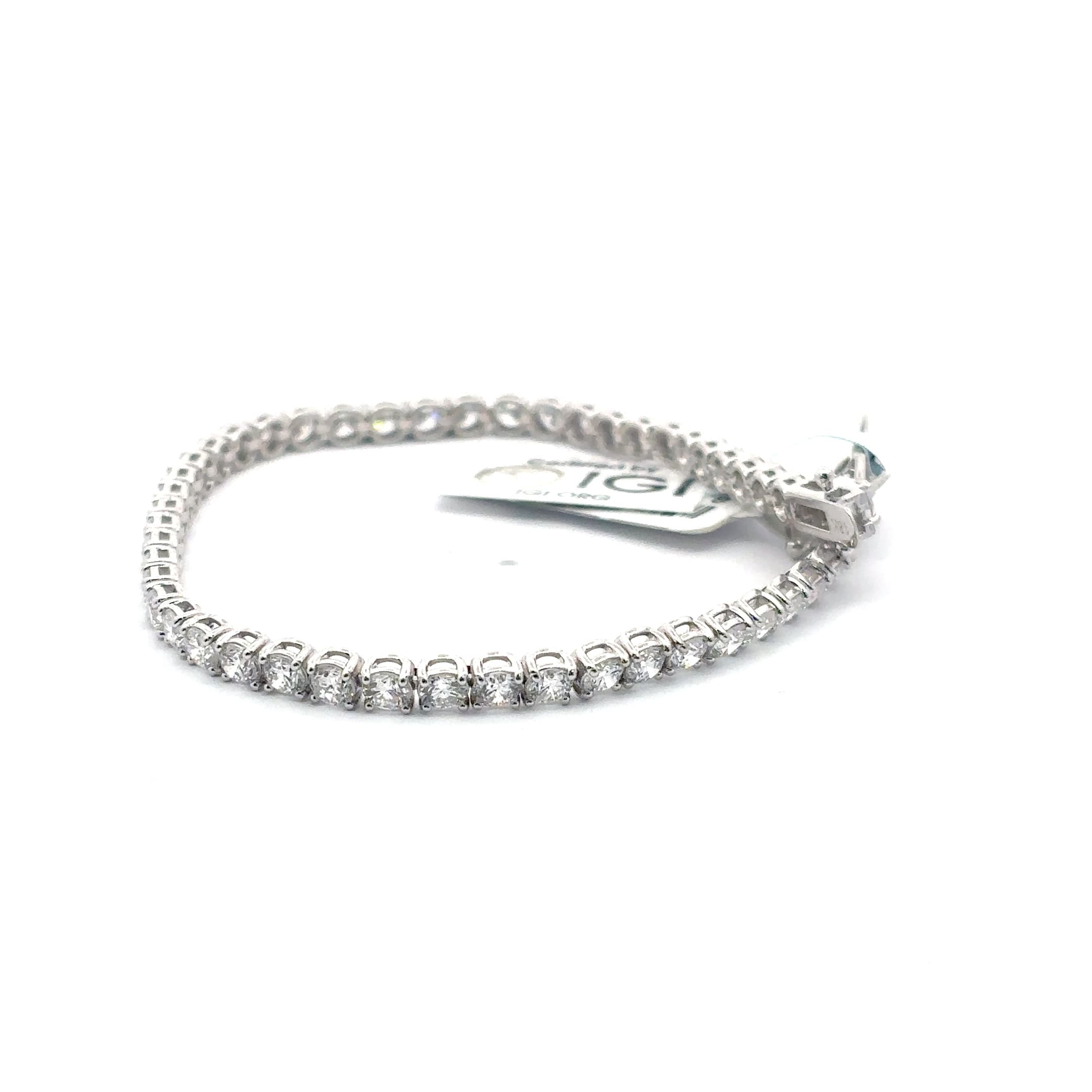White Gold over Silver Diamond Tennis Bracelet 5