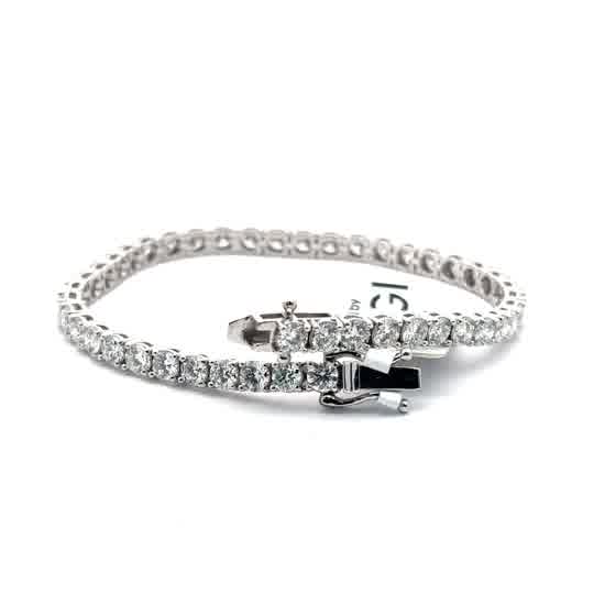 Diamond Tennis Bracelet in White Gold over Silver