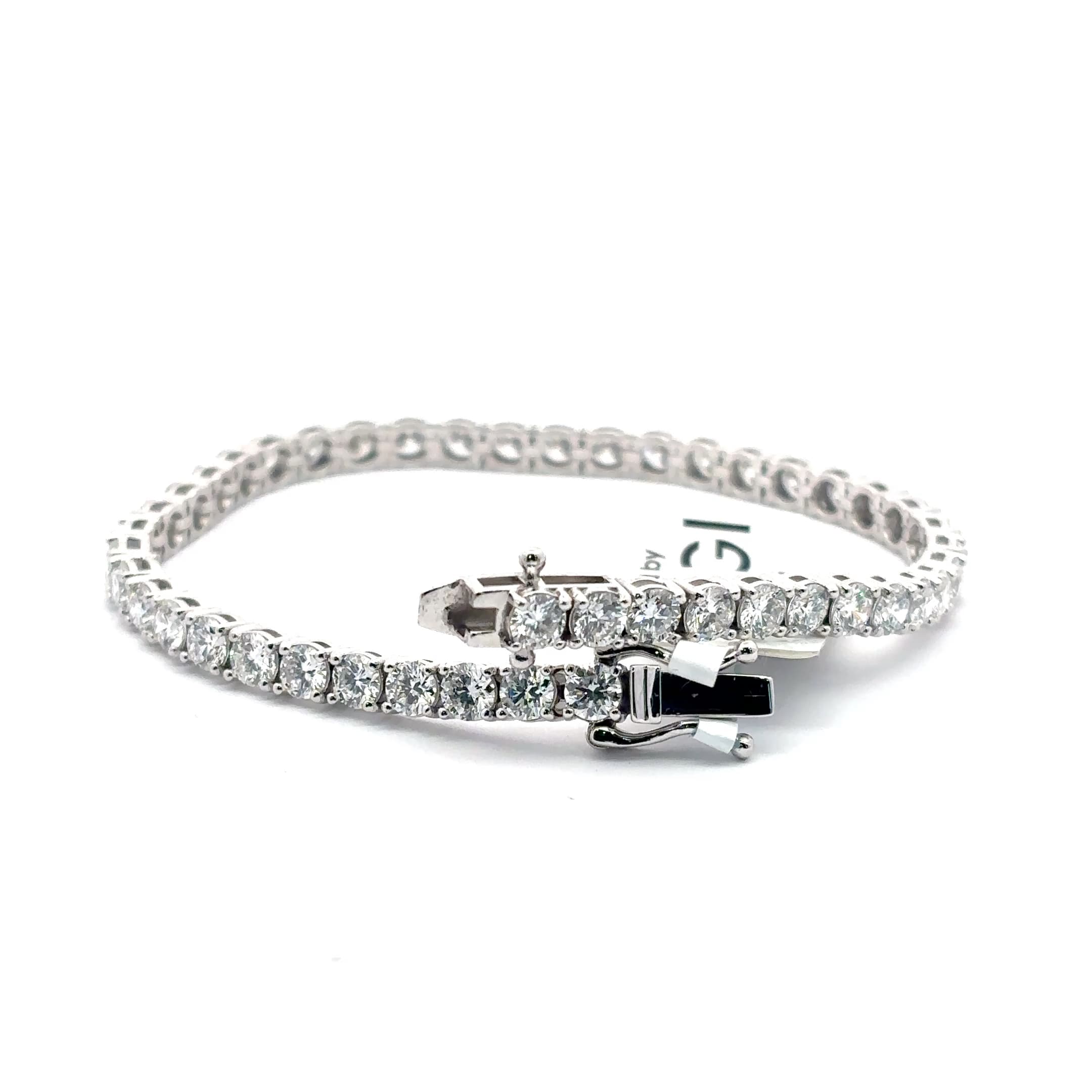 Diamond Tennis Bracelet in White Gold over Silver 2