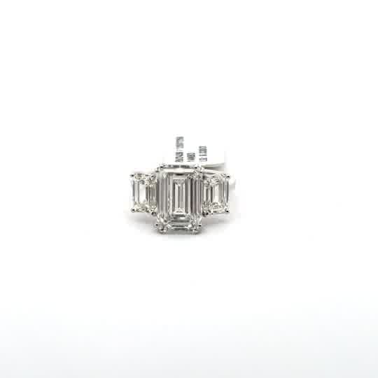 White Gold White Gold Emerald Cut Diamond Three-Stone Ring