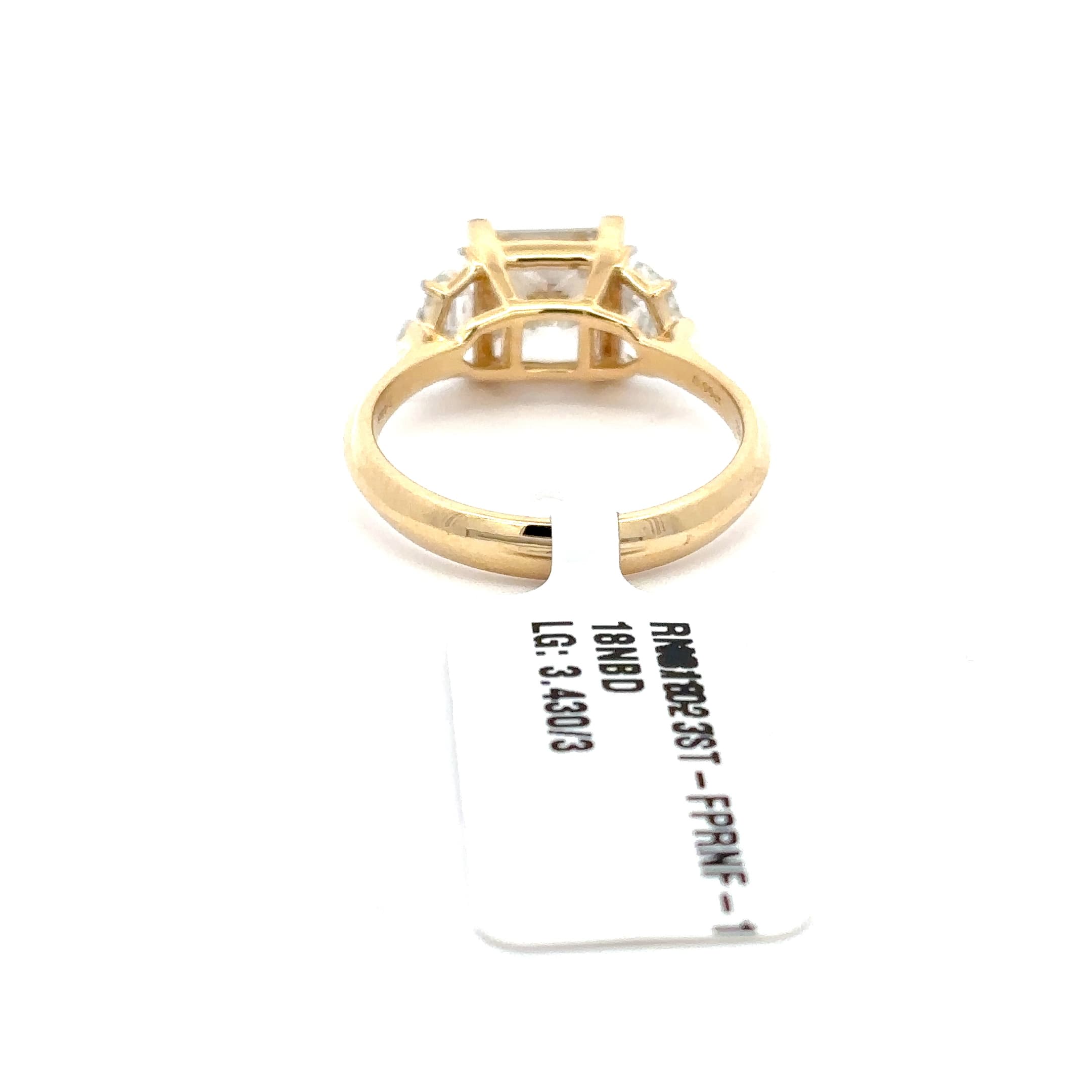 Yellow Gold Multistone Ring with Princess Cut Diamond 4