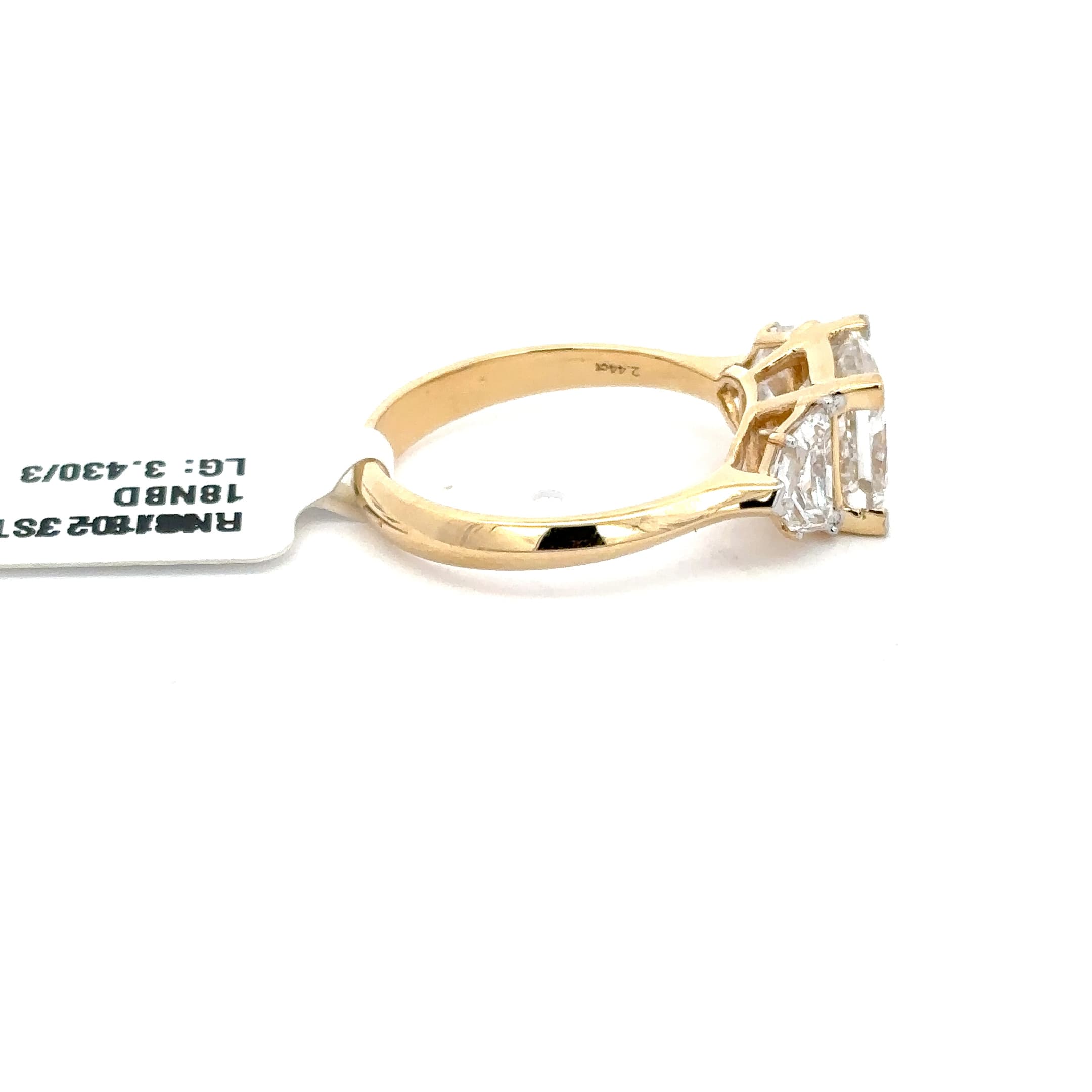 Yellow Gold Multistone Ring with Princess Cut Diamond 5