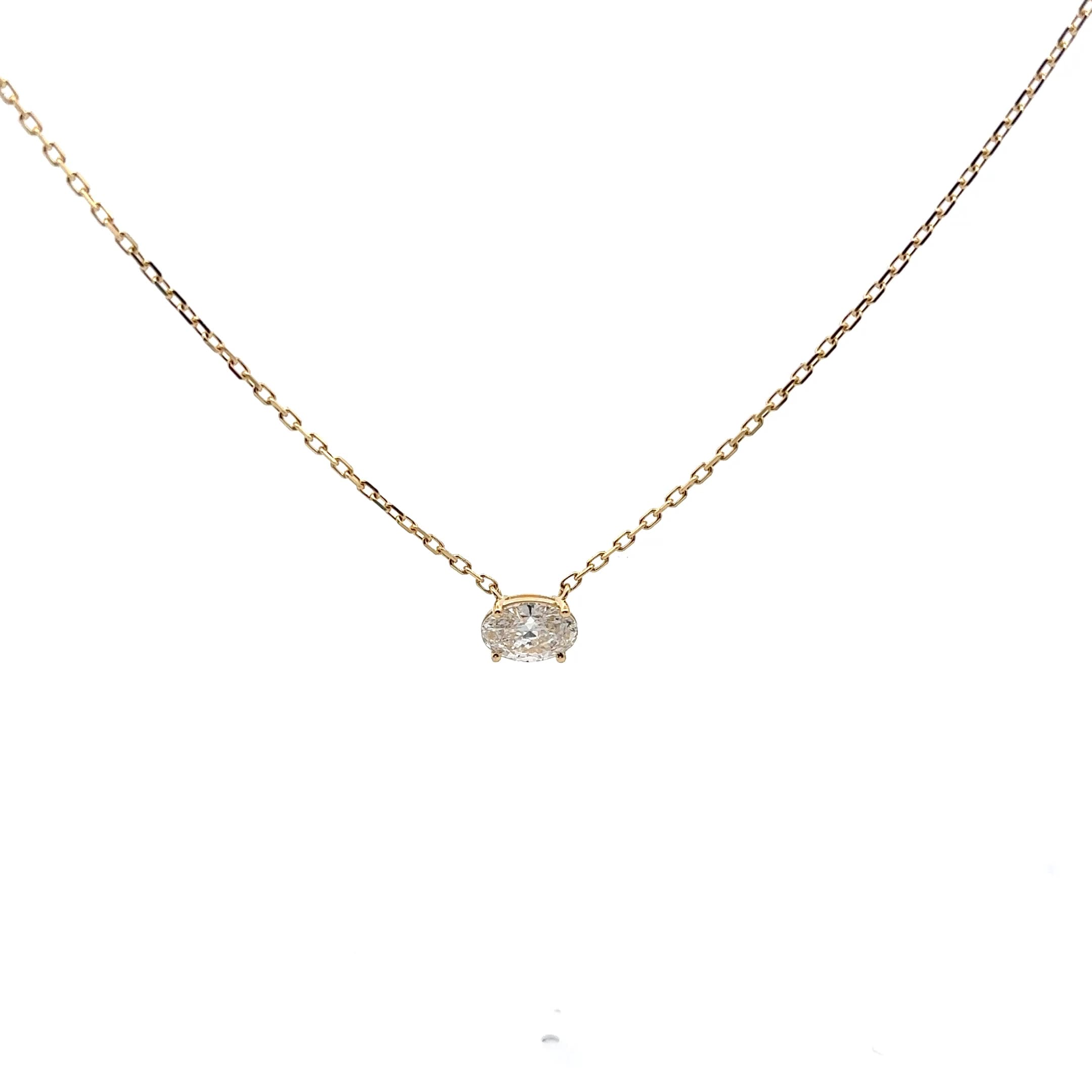 Yellow Gold Diamond Solitaire Necklace 2