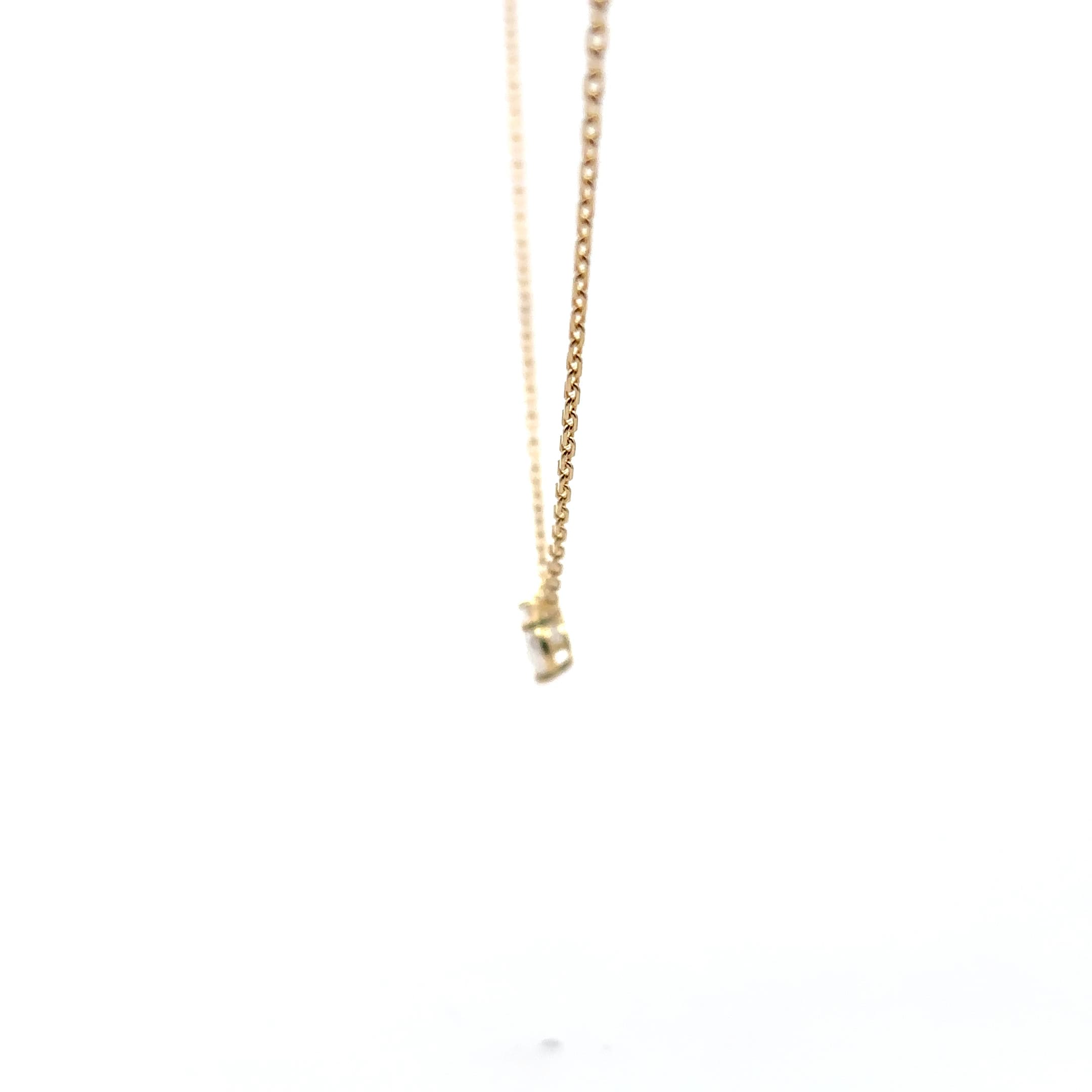 Yellow Gold Diamond Solitaire Necklace 3