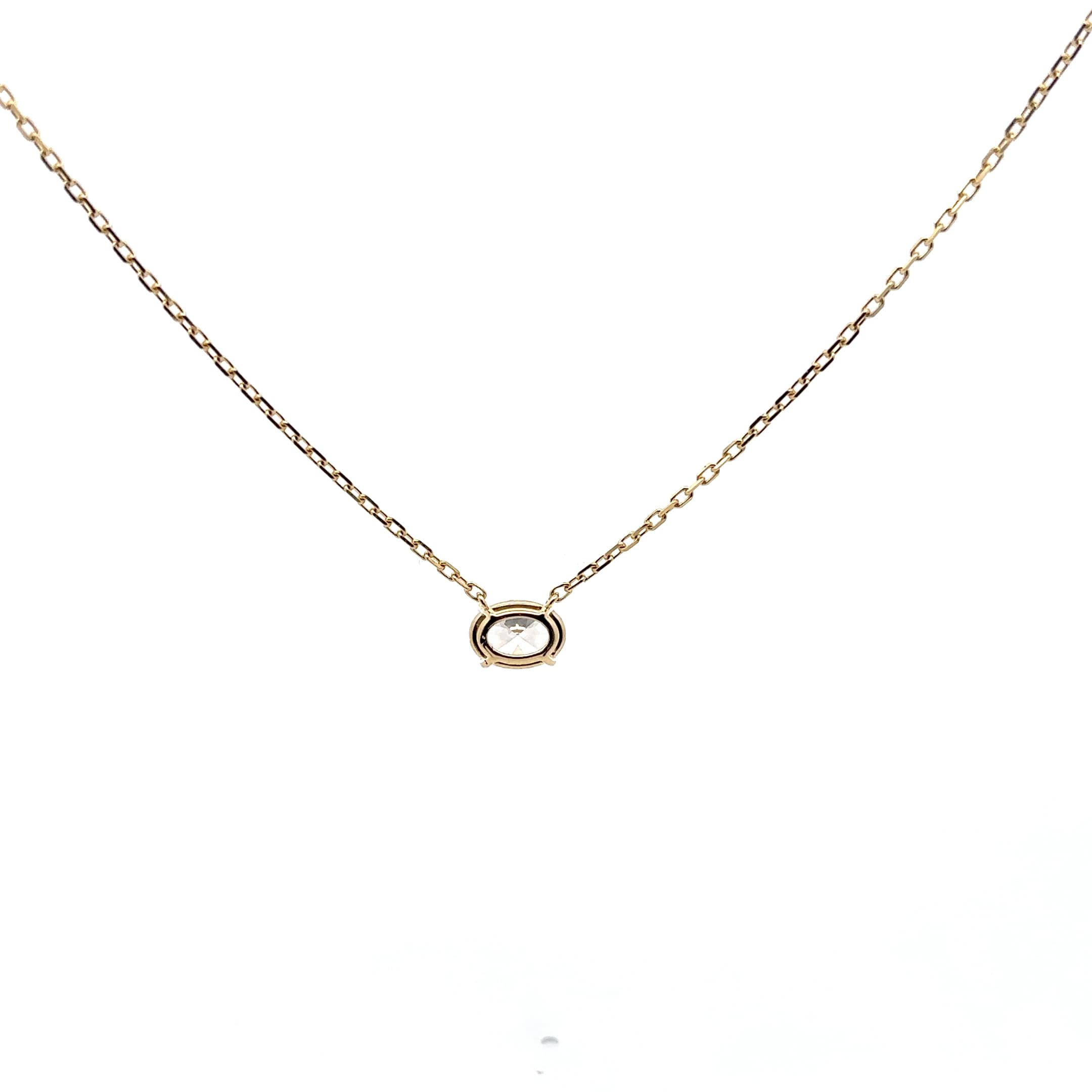 Yellow Gold Diamond Solitaire Necklace 4