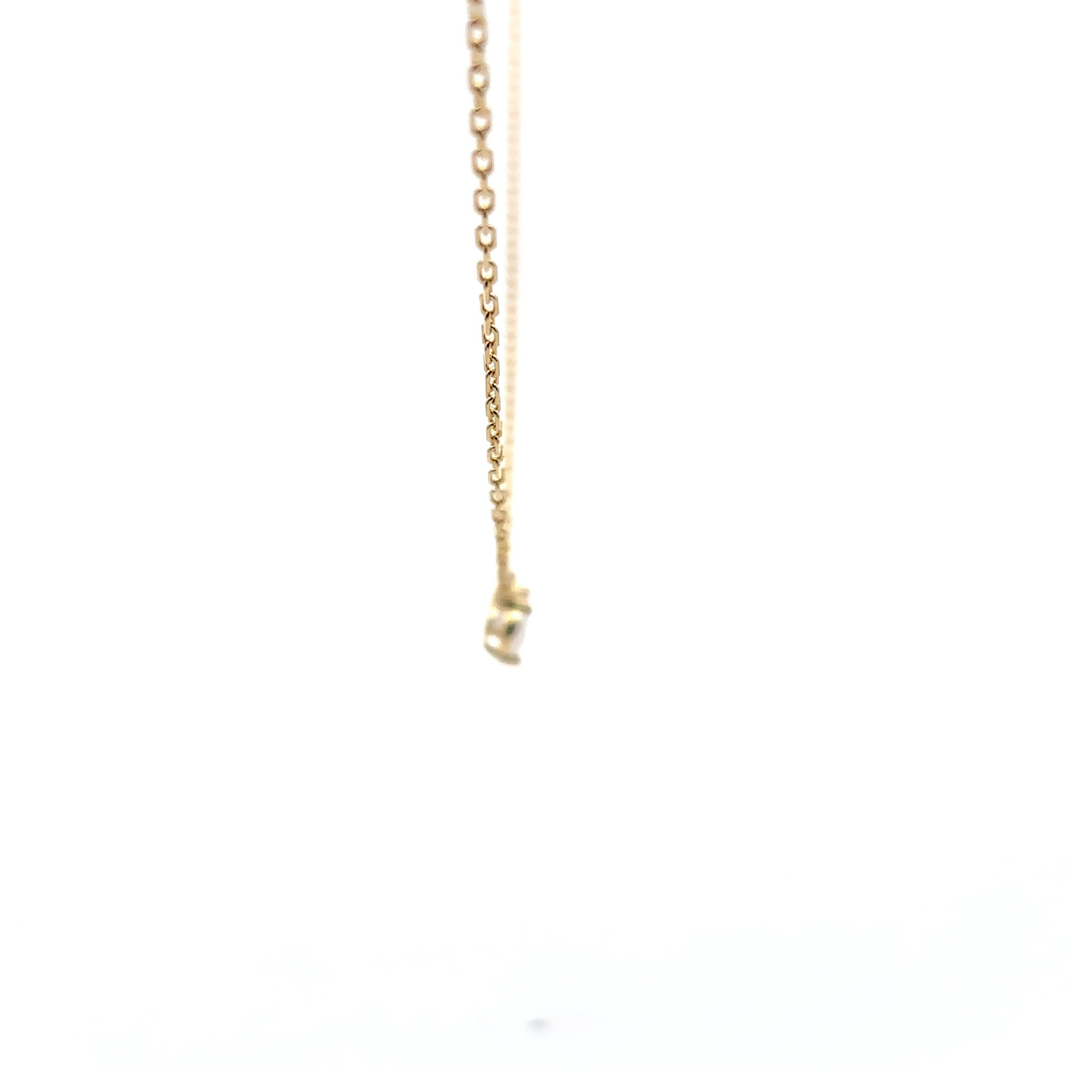 Yellow Gold Diamond Solitaire Necklace 5