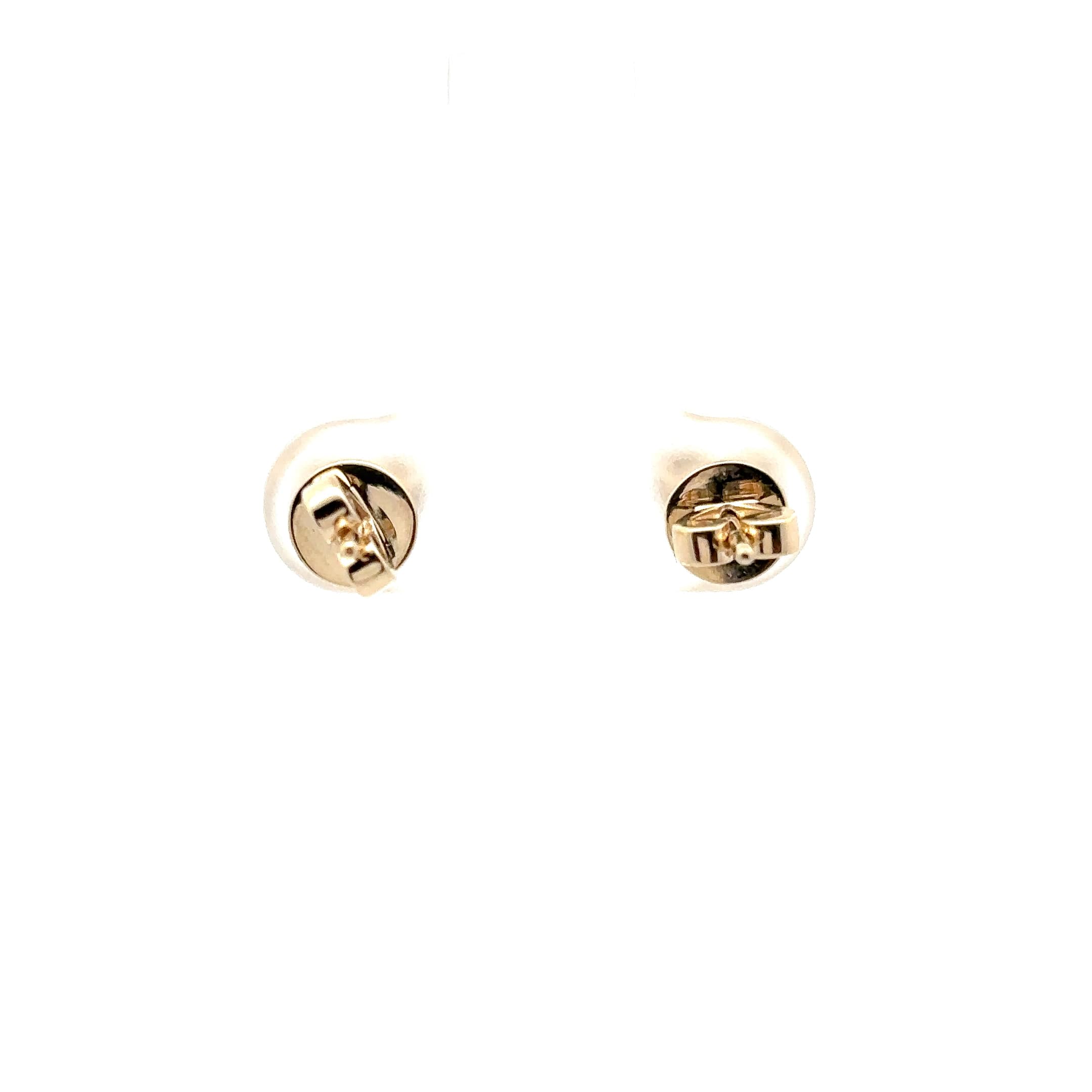 Heart Shaped Brilliant Cut Diamond Yellow Gold Stud Earrings 4