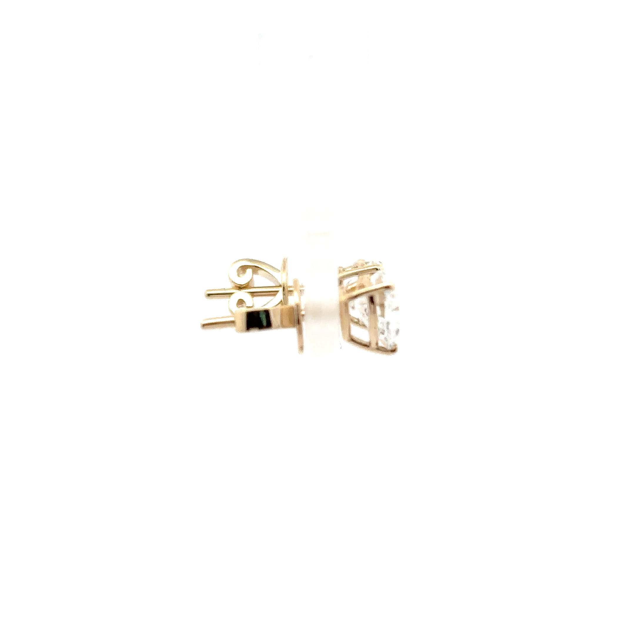 Heart Shaped Brilliant Cut Diamond Yellow Gold Stud Earrings 5