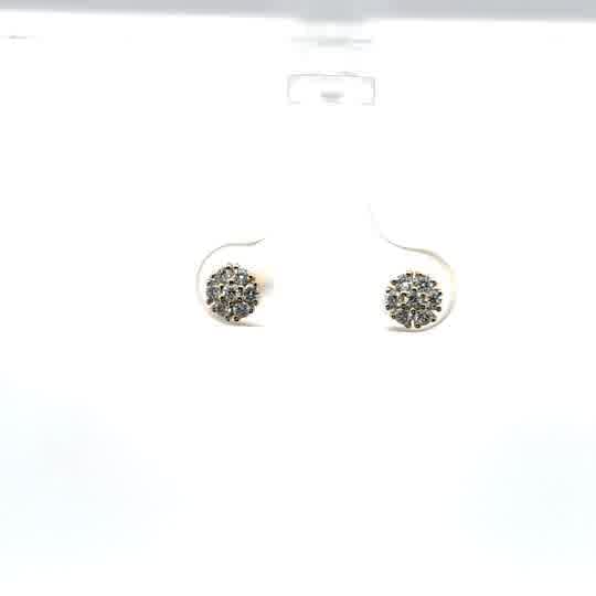 White Gold Stud Earrings with Round Brilliant Diamonds