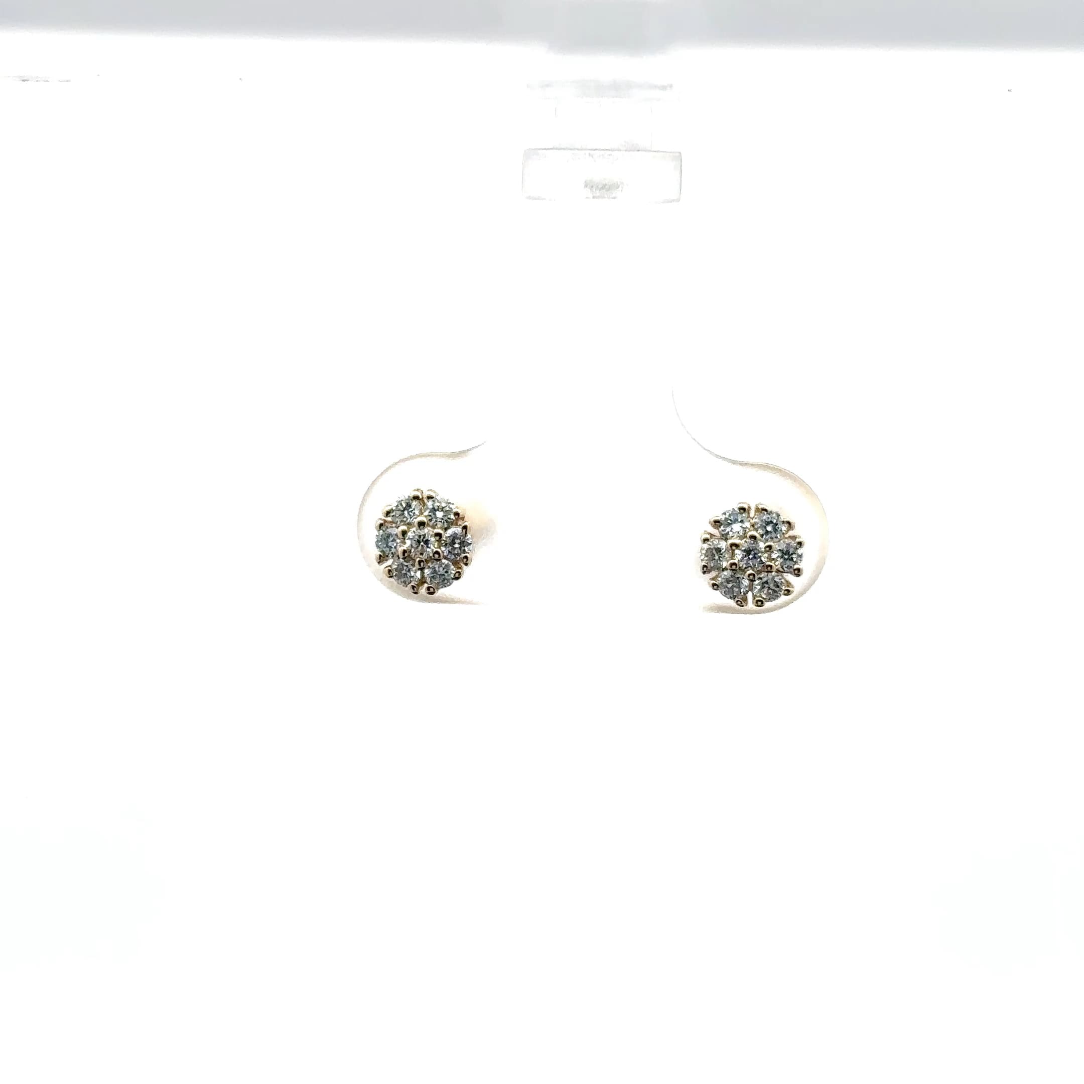 White Gold Stud Earrings with Round Brilliant Diamonds 2