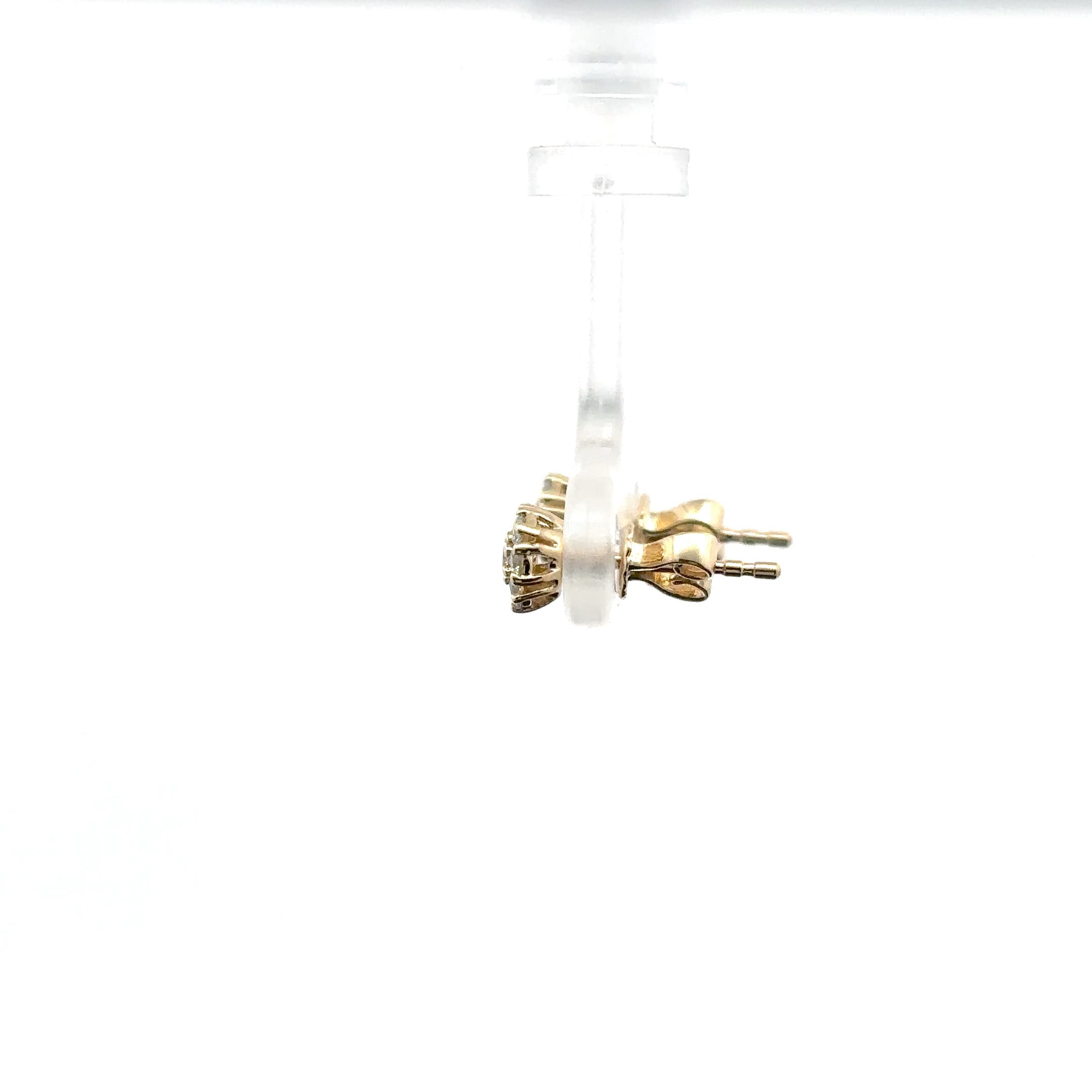 White Gold Stud Earrings with Round Brilliant Diamonds 3
