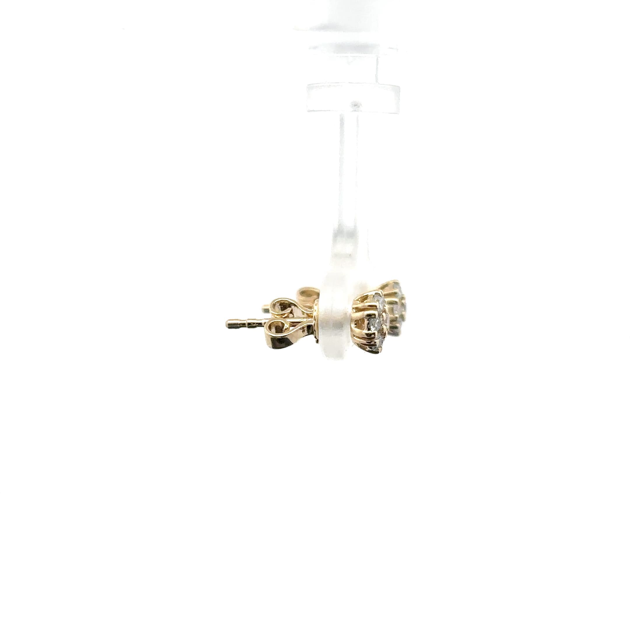 White Gold Stud Earrings with Round Brilliant Diamonds 5
