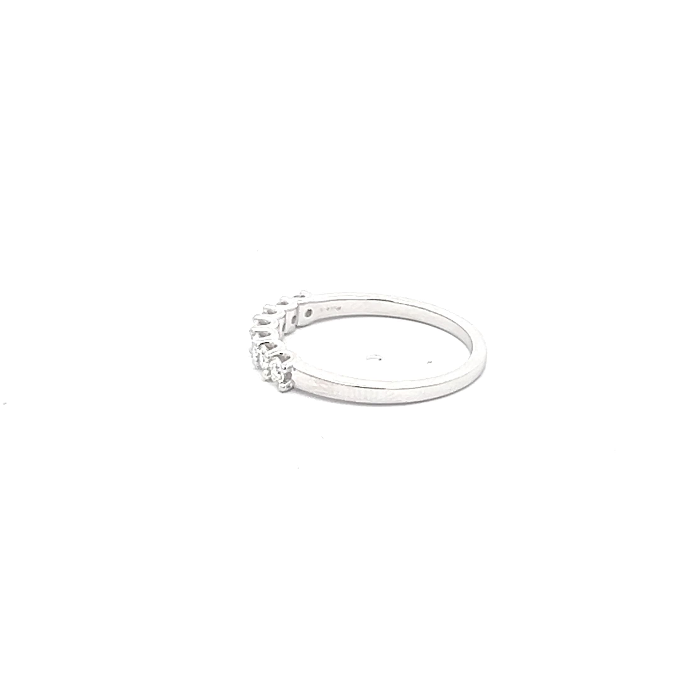 Silver Multi-Stone Ring with Brilliant-Cut Diamonds in White Gold Finish 3