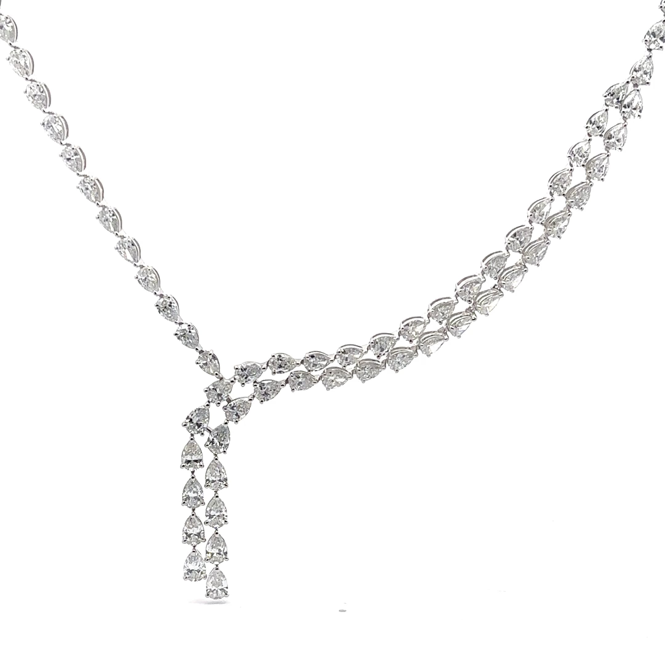 Pear-Shaped Diamond Cascade Necklace 2