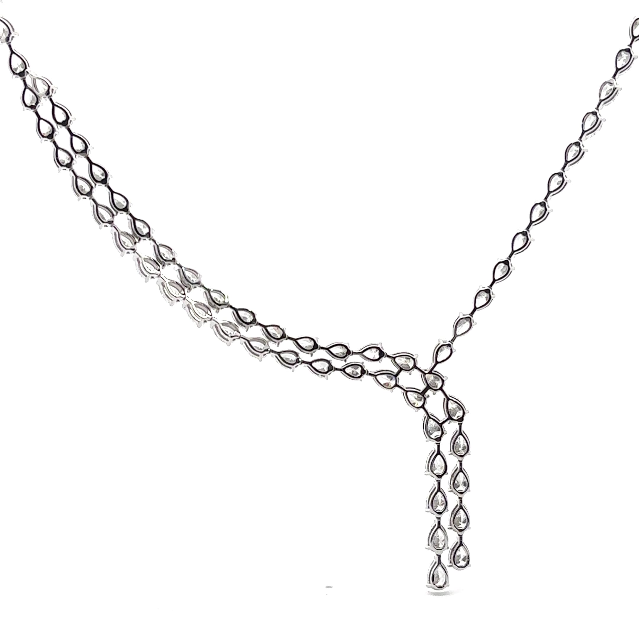 Pear-Shaped Diamond Cascade Necklace 4