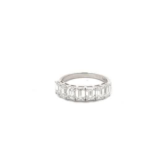 White Gold Eternity Ring with Emerald Cut Diamonds