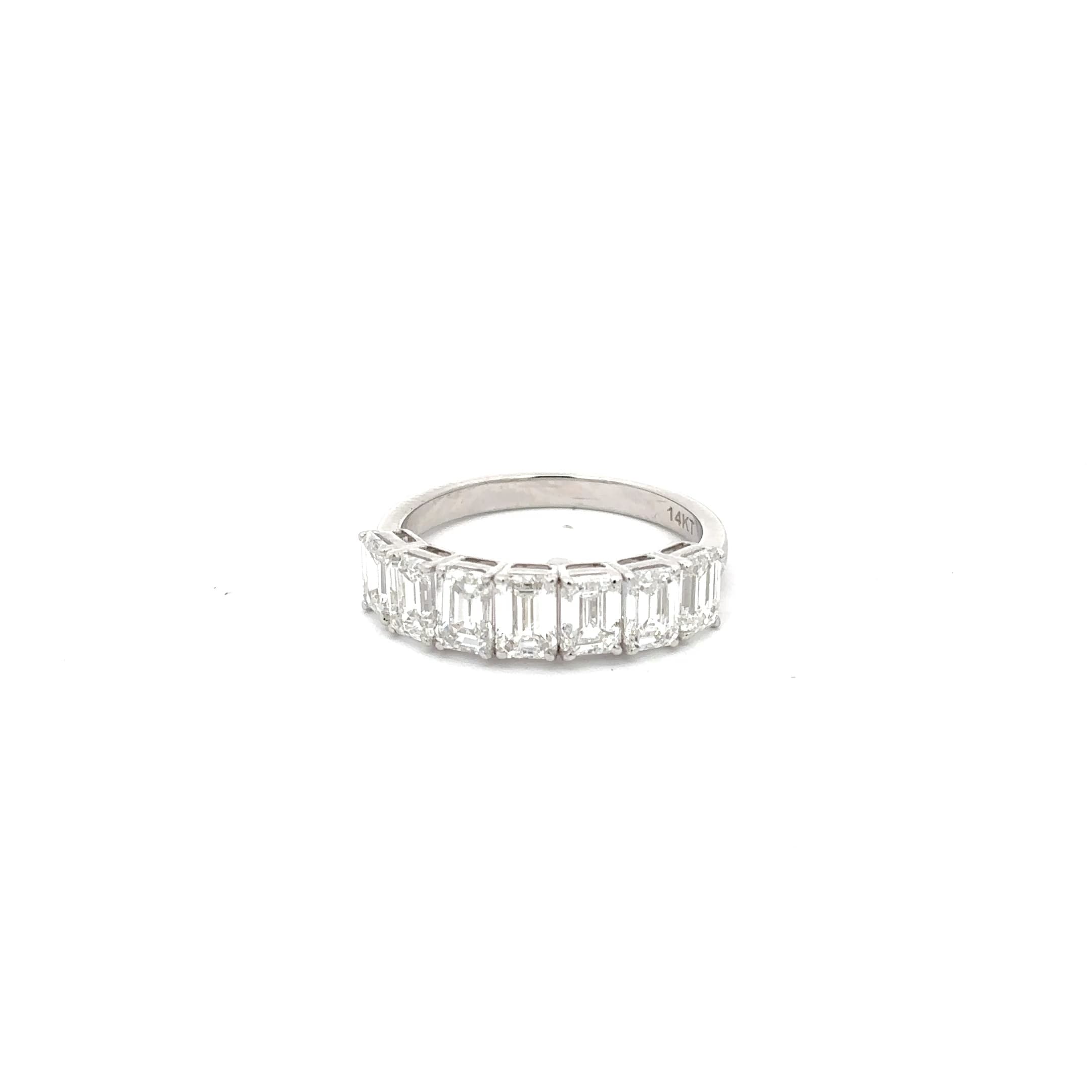 White Gold Eternity Ring with Emerald Cut Diamonds 2