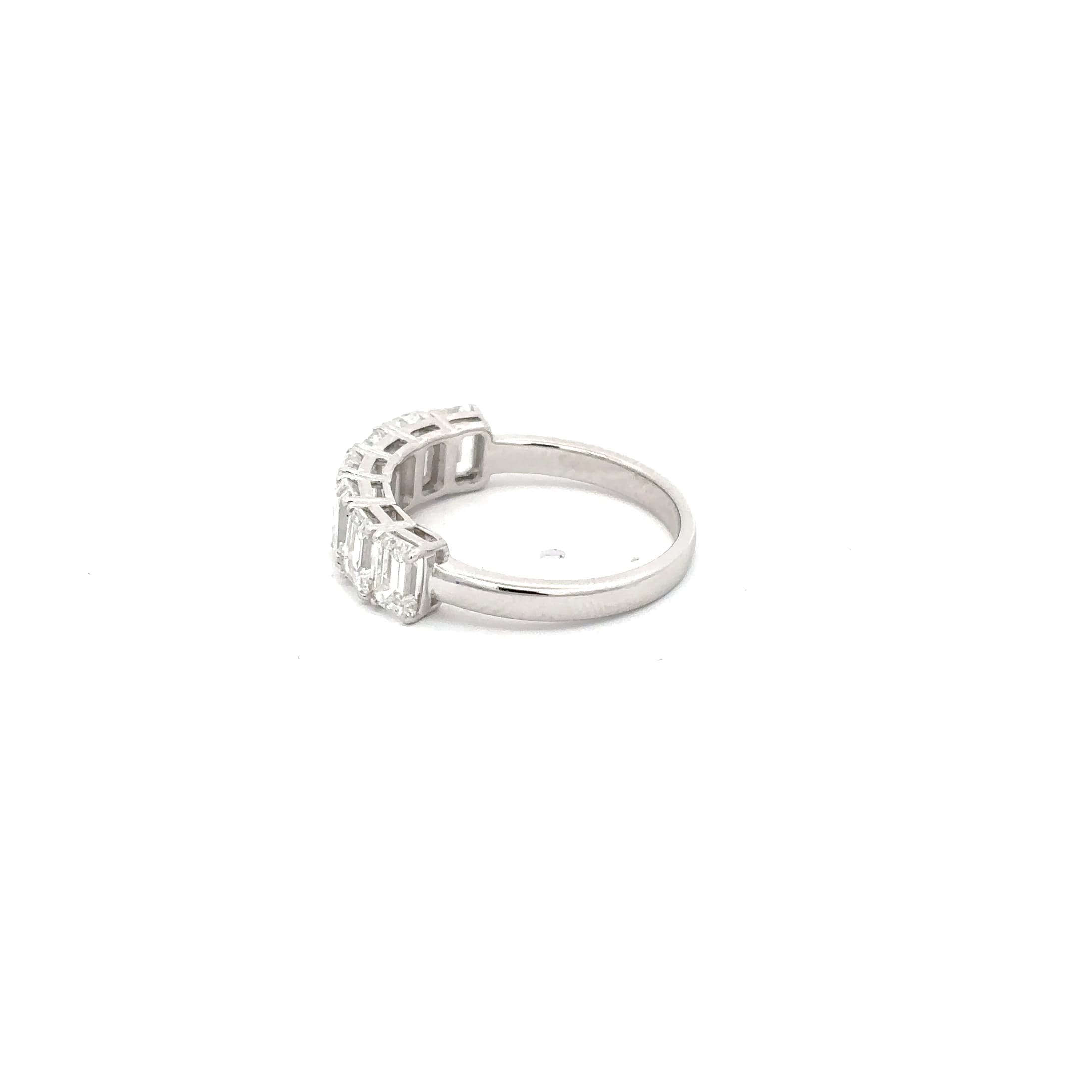 White Gold Eternity Ring with Emerald Cut Diamonds 3
