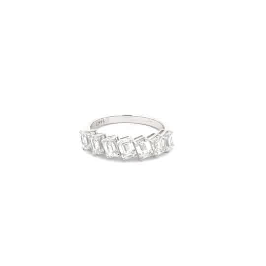 White Gold Eternity Ring with Emerald Cut Diamonds