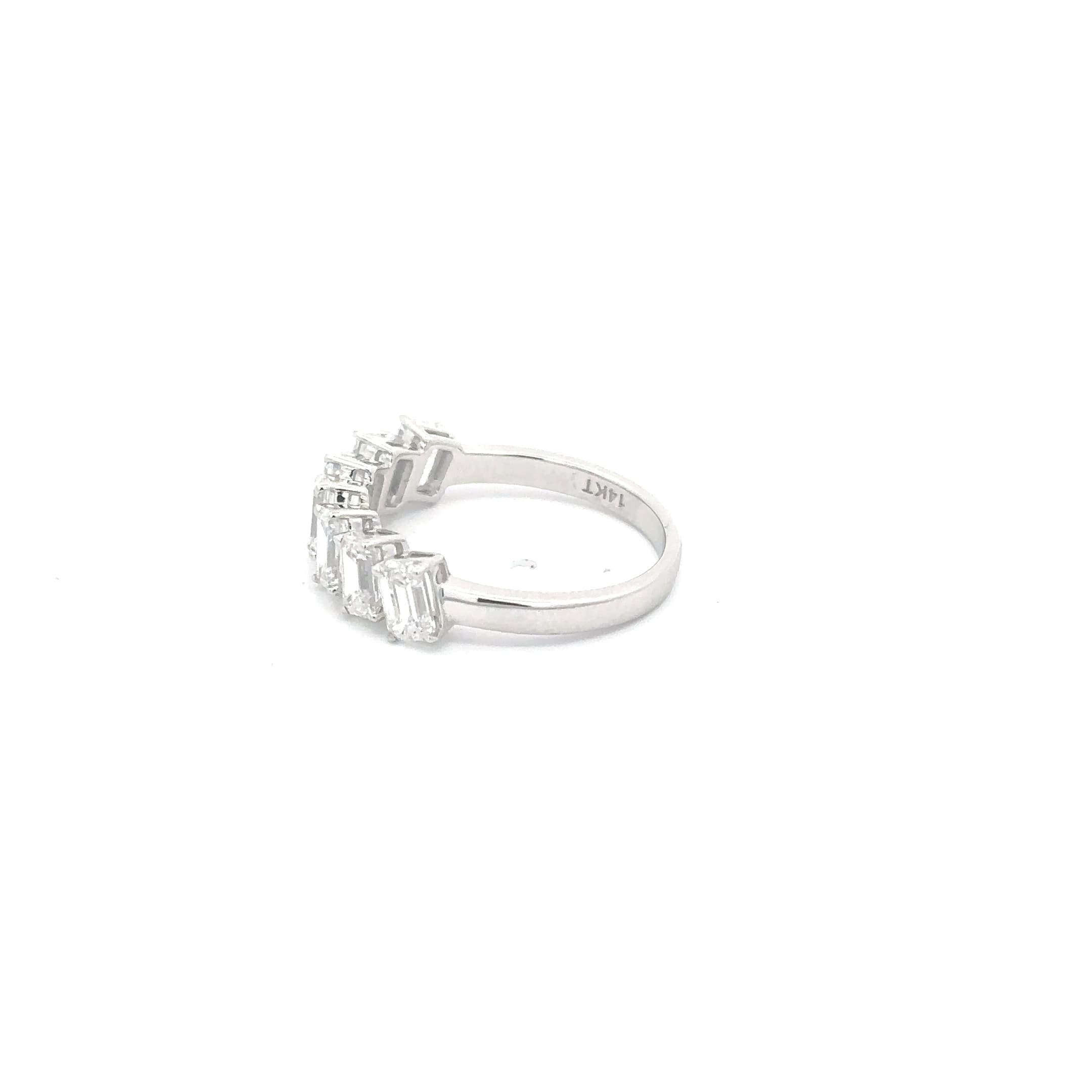 White Gold Eternity Ring with Emerald Cut Diamonds 3