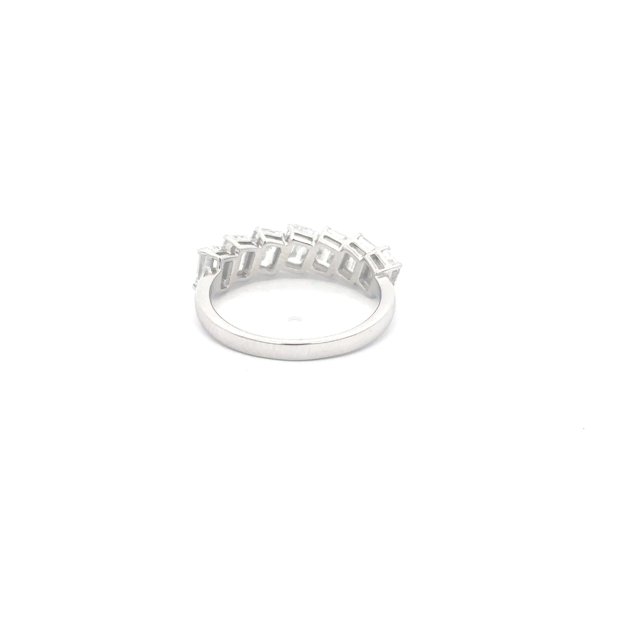 White Gold Eternity Ring with Emerald Cut Diamonds 4
