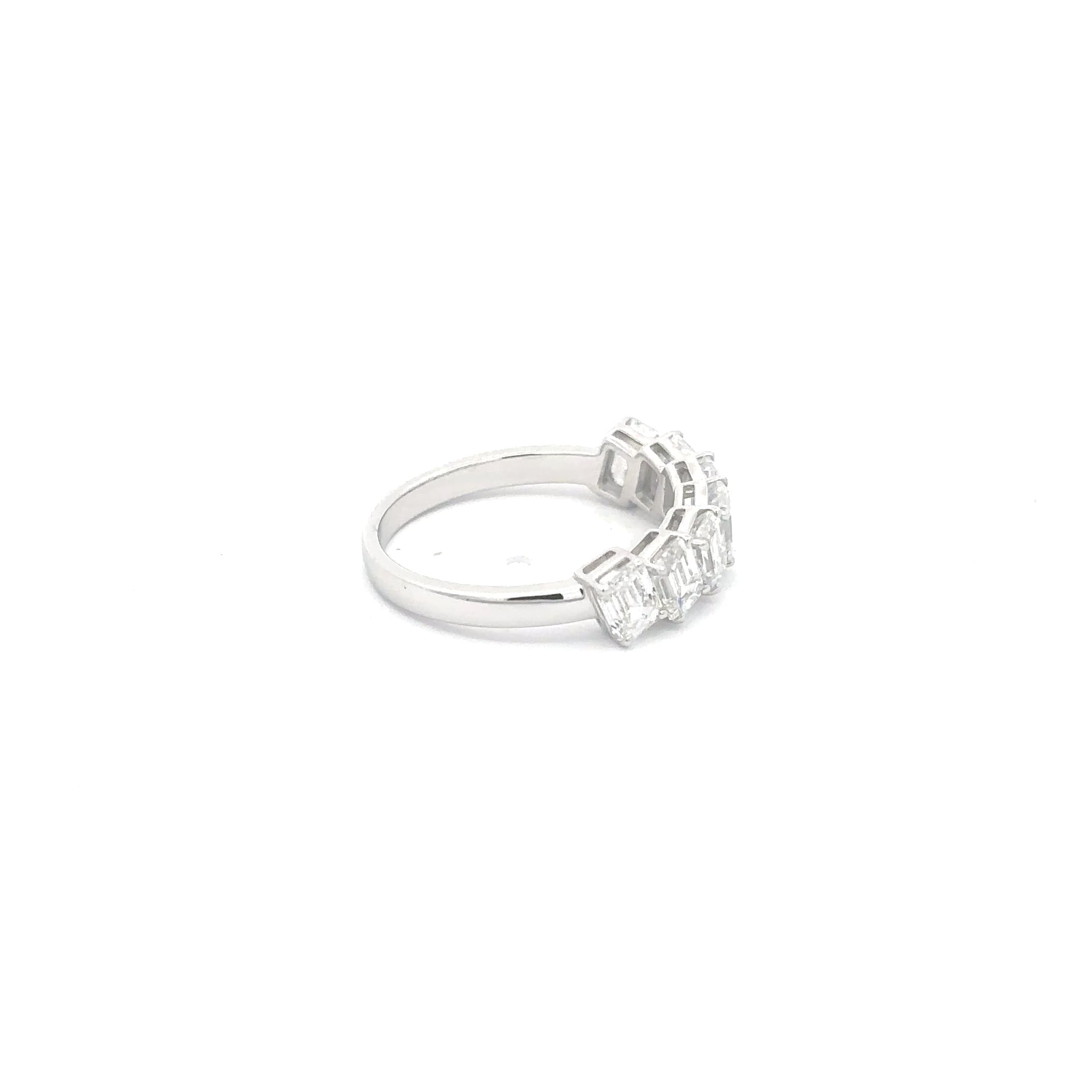 White Gold Eternity Ring with Emerald Cut Diamonds 5