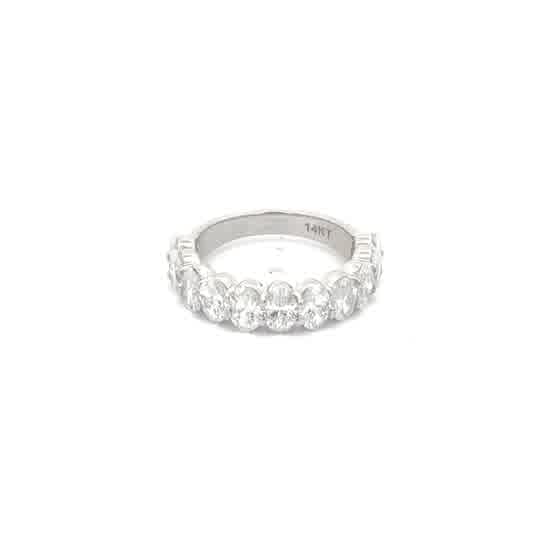 14K T White Gold Oval Diamond Eternity Ring