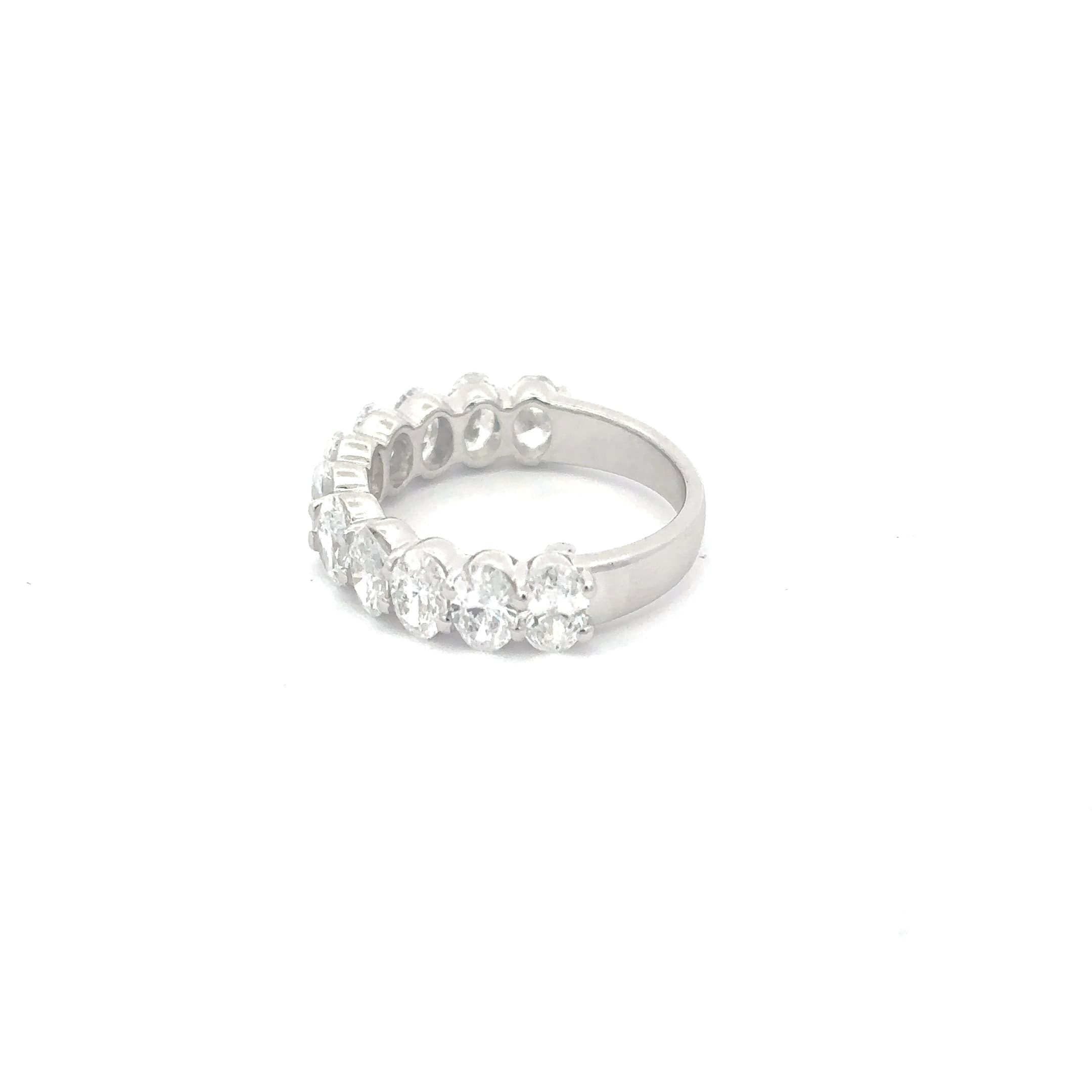 14K T White Gold Oval Diamond Eternity Ring 3