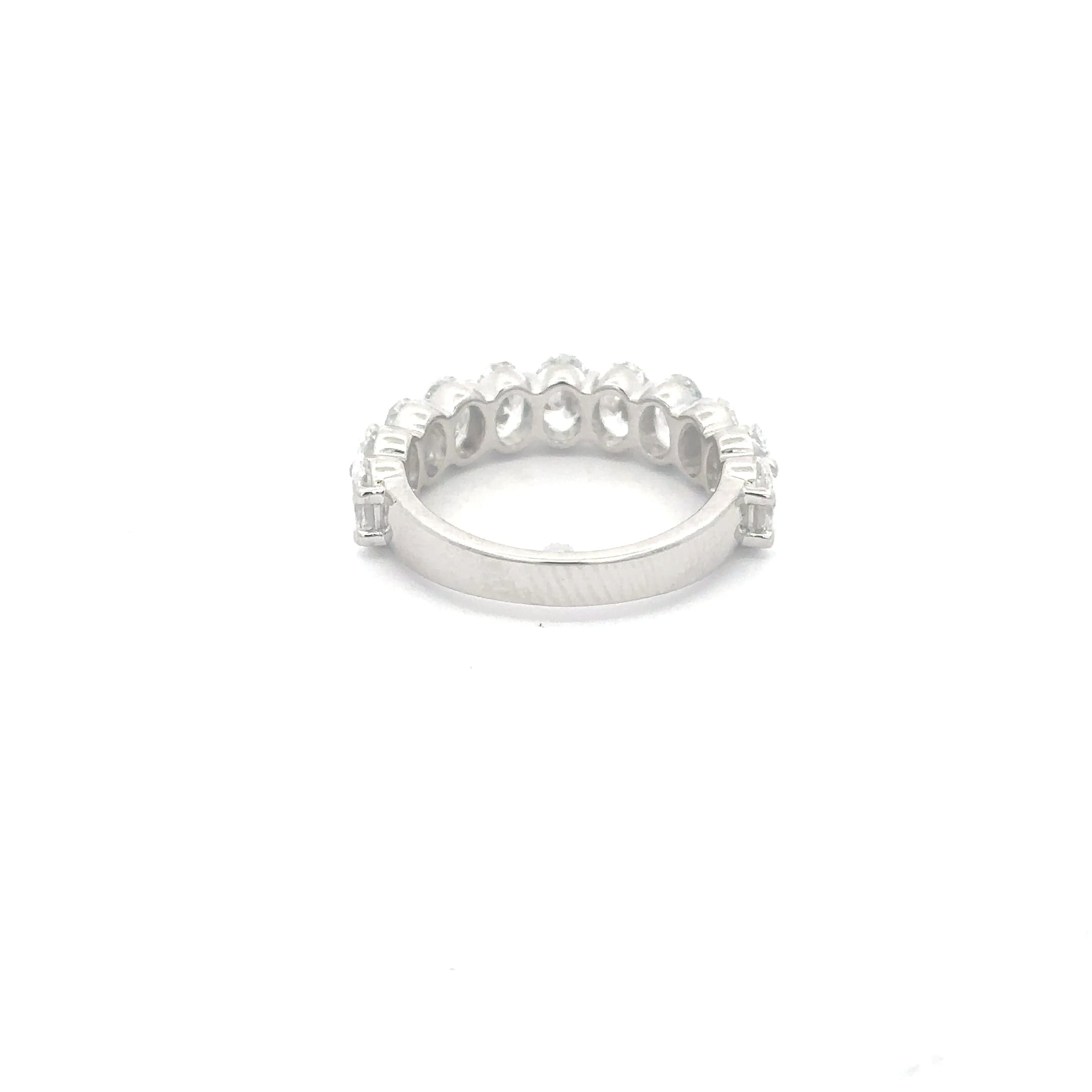 14K T White Gold Oval Diamond Eternity Ring 4