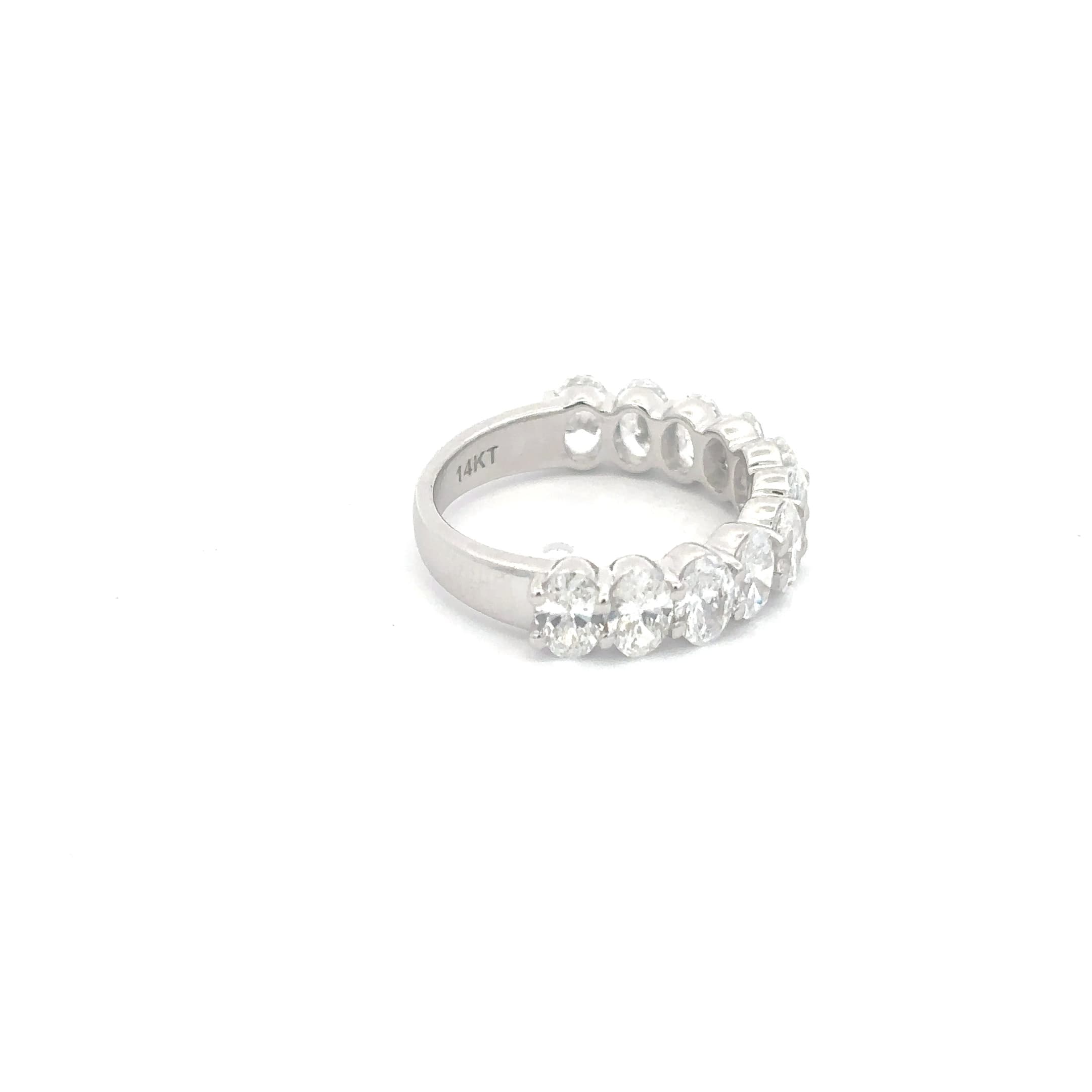 14K T White Gold Oval Diamond Eternity Ring 5