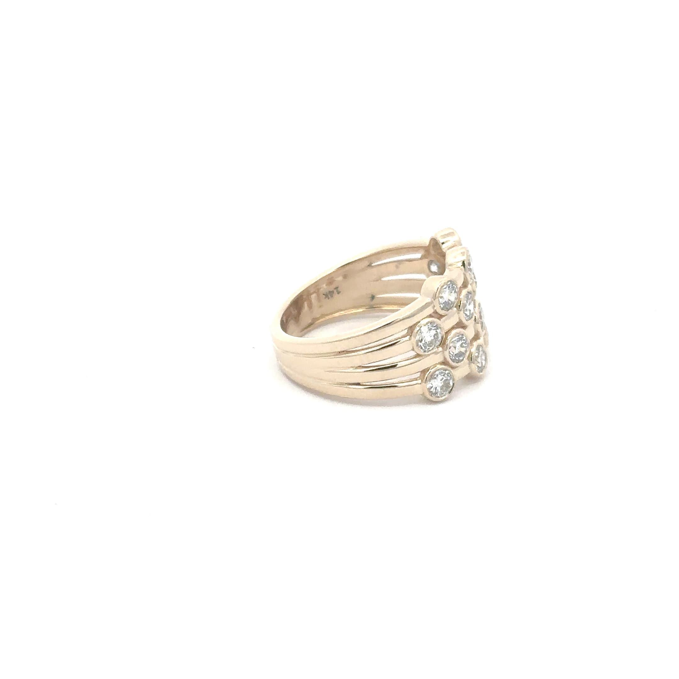 Yellow Gold Multistone Ring with Round Brilliant Cut Diamonds 5