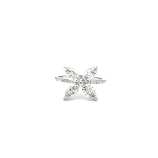 Multi-Stone Ring with Marquise Cut Diamonds