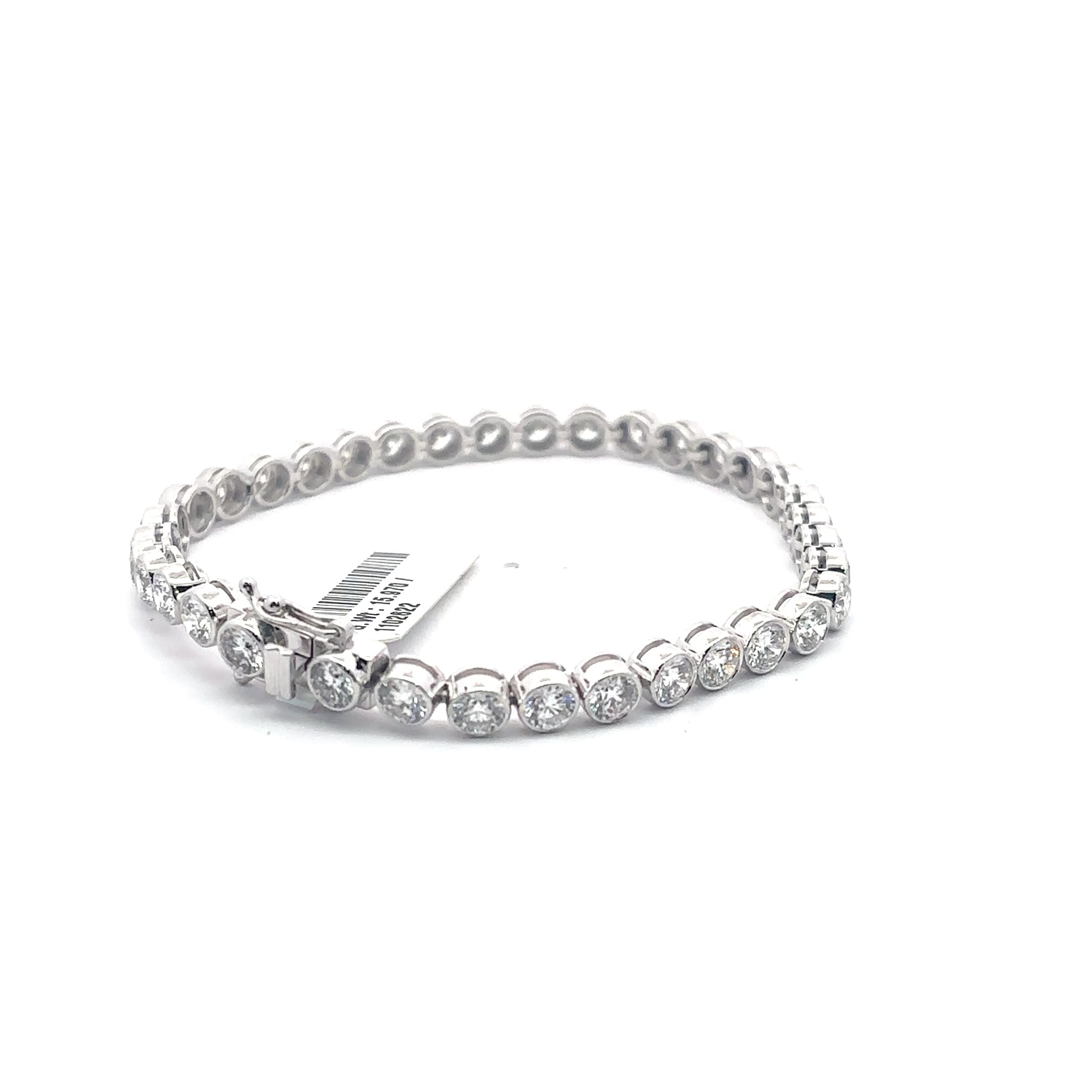 Round Bezel Tennis Bracelet in White Gold 3