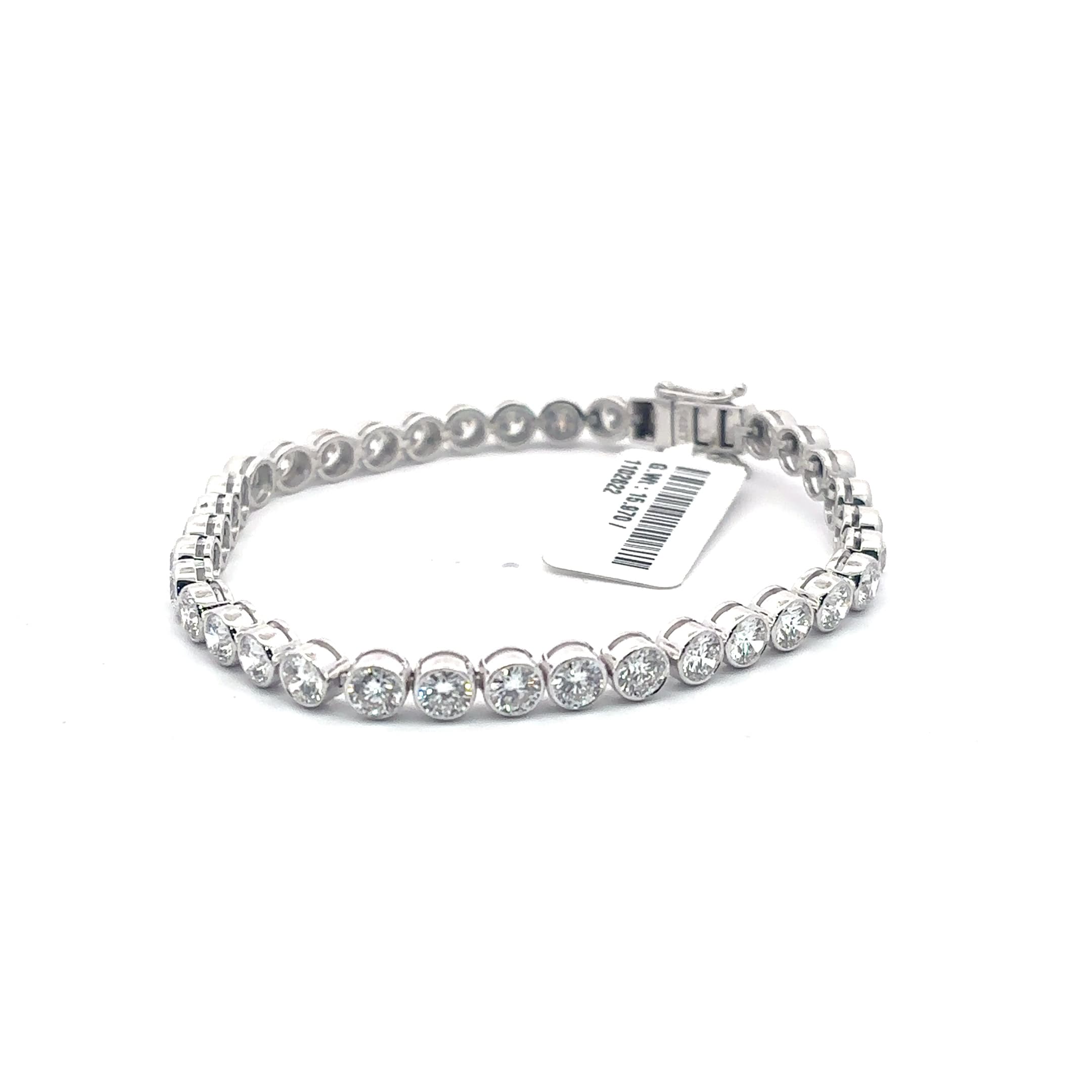 Round Bezel Tennis Bracelet in White Gold 5