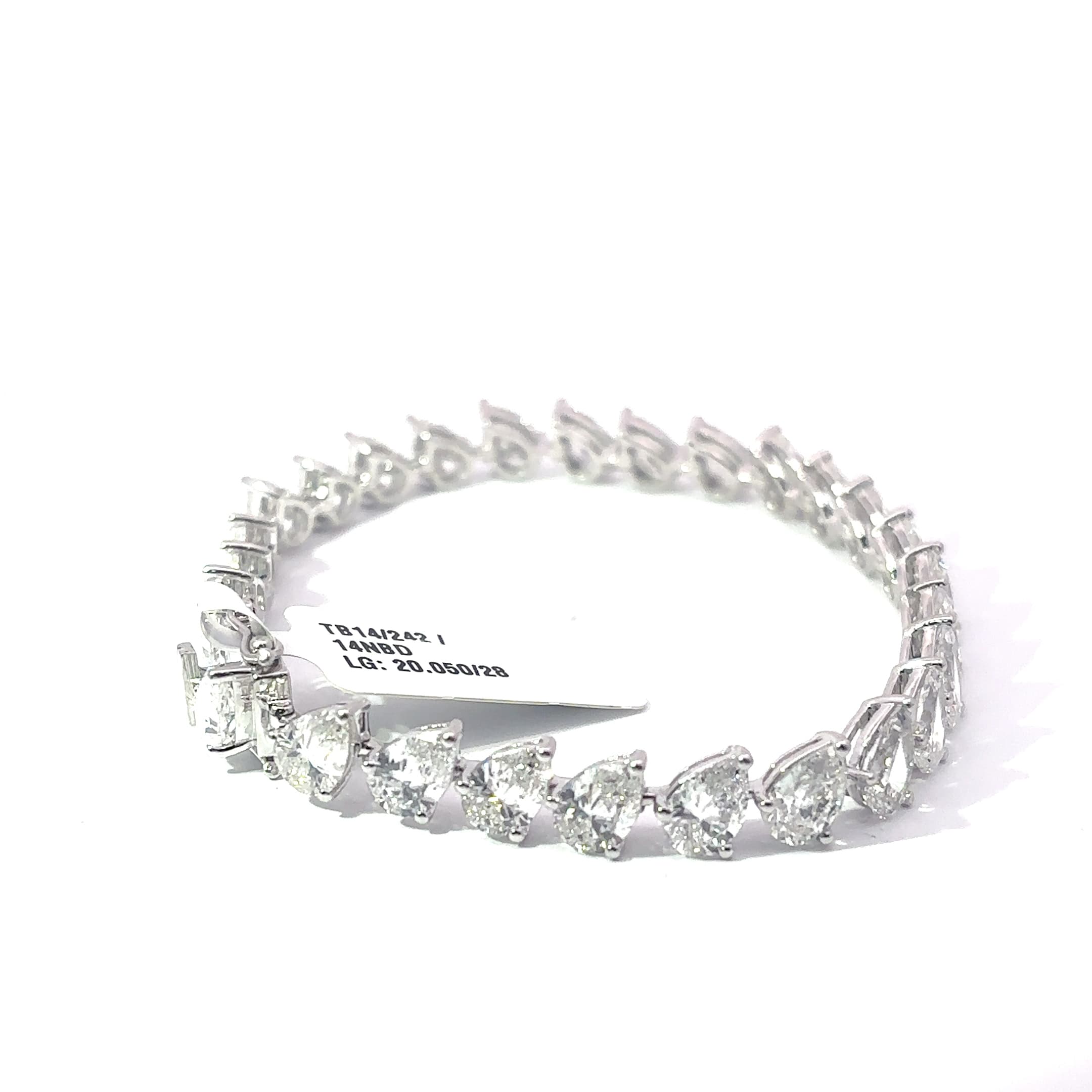 White Gold Tennis Bracelet with Pear Cut Diamonds 5