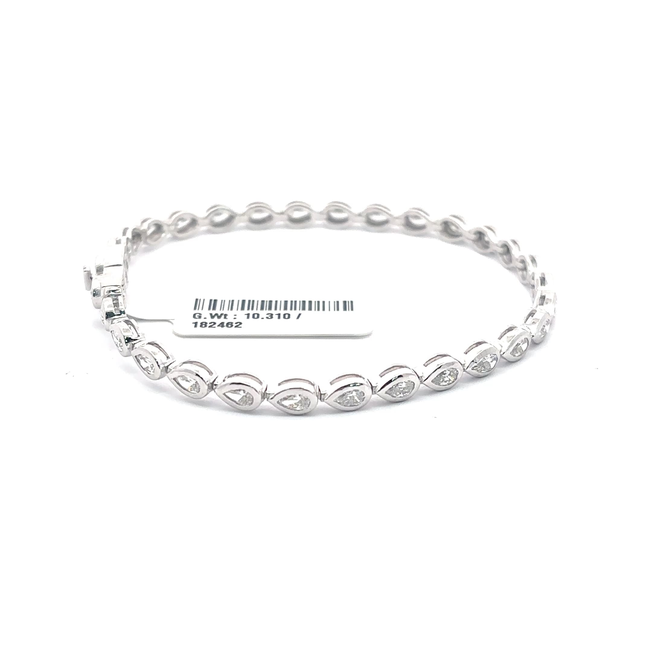 White Gold Diamond Pear-Shaped Tennis Bracelet 2
