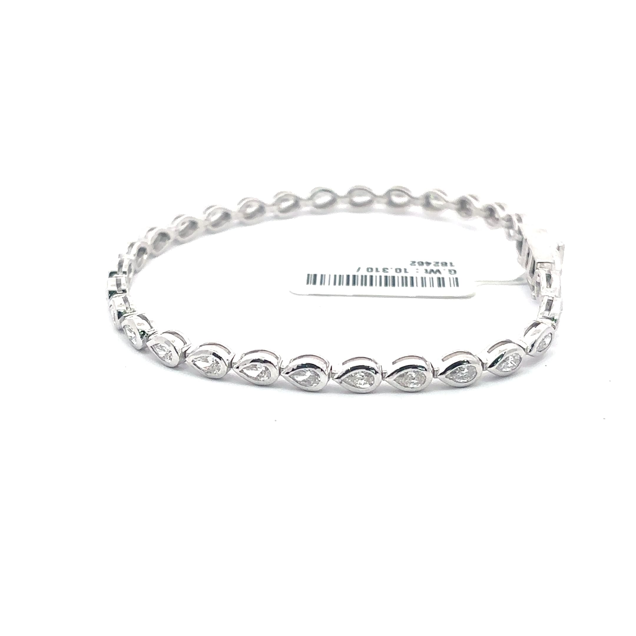 White Gold Diamond Pear-Shaped Tennis Bracelet 4