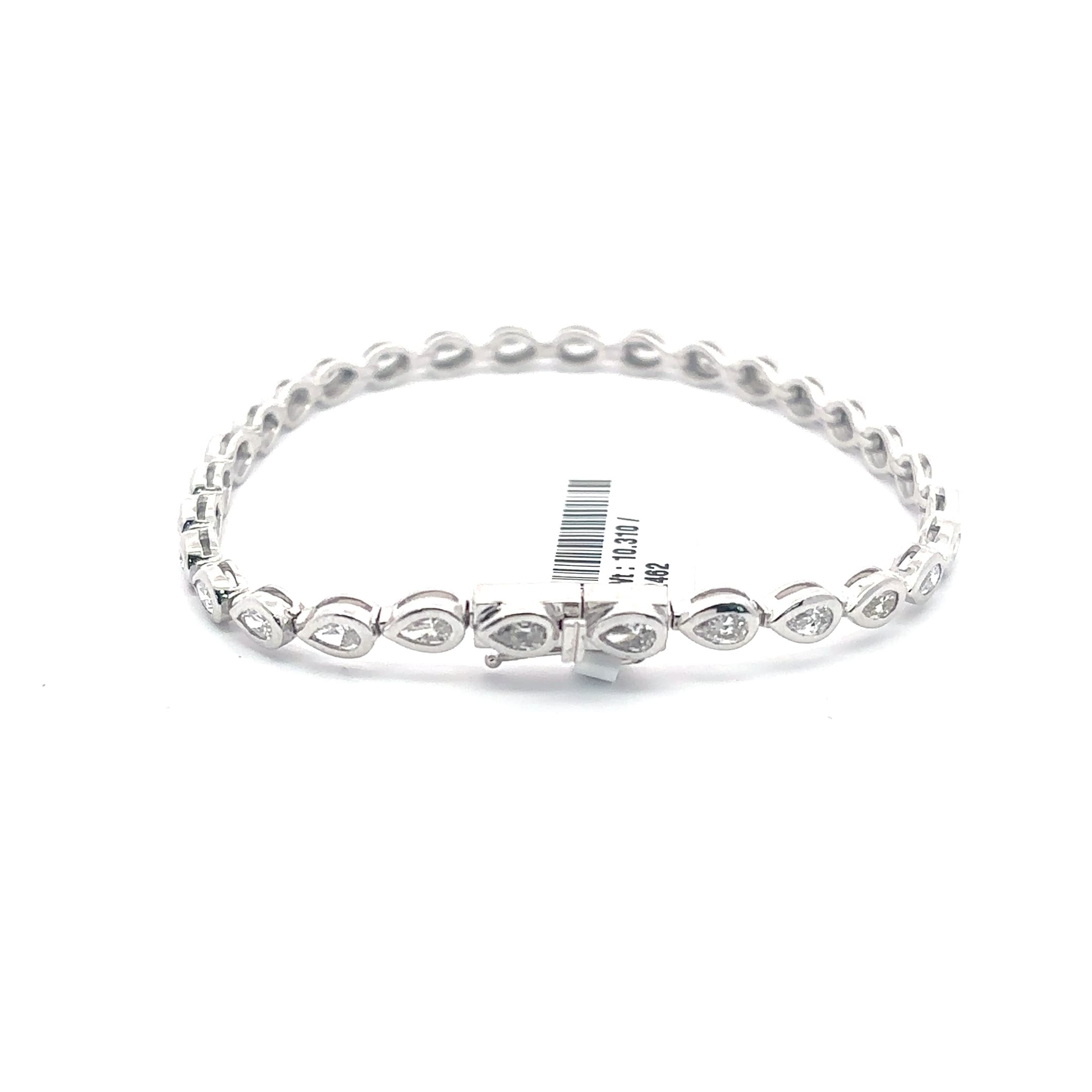 White Gold Diamond Pear-Shaped Tennis Bracelet 5
