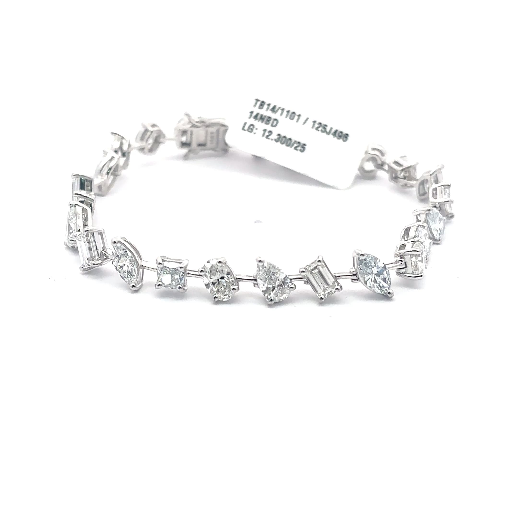 Diamond Tennis Bracelet in White Gold with Mixed Cut Diamonds 2