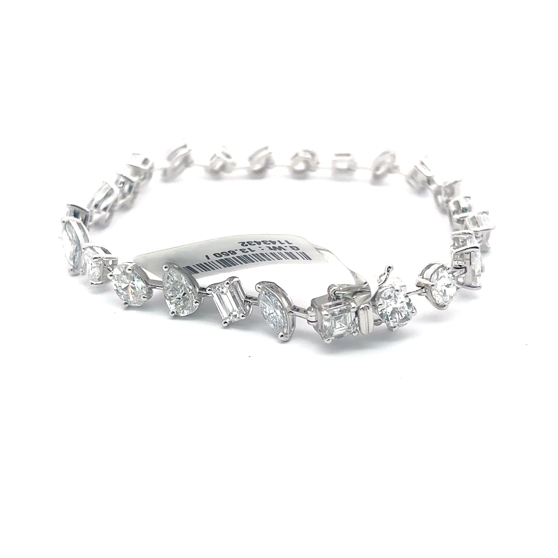 Diamond Tennis Bracelet in White Gold with Mixed Cut Diamonds 4