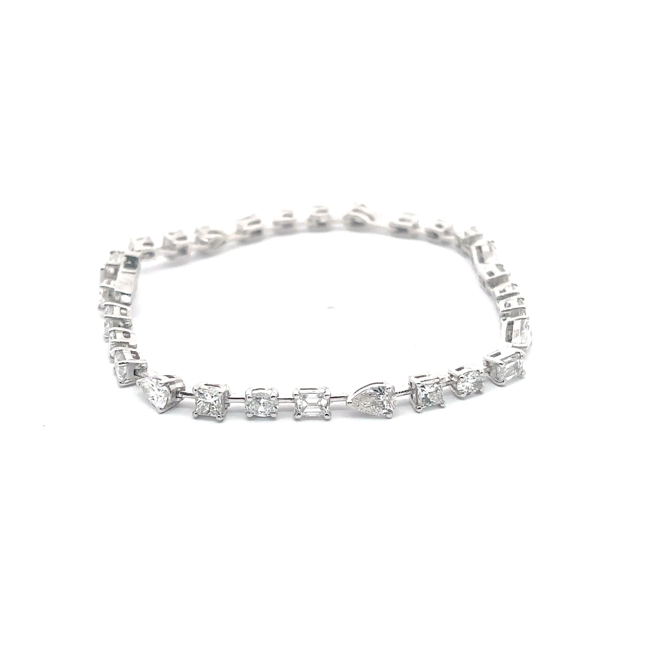 Tennis Bracelet with fancy mix shapes Diamonds in White Gold 5