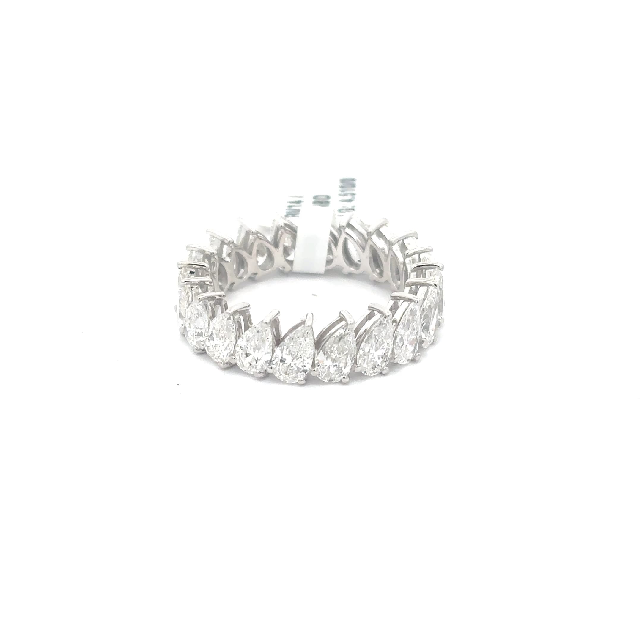 Eternity Band with Pear Cut Diamond Halo, White Gold Setting 2